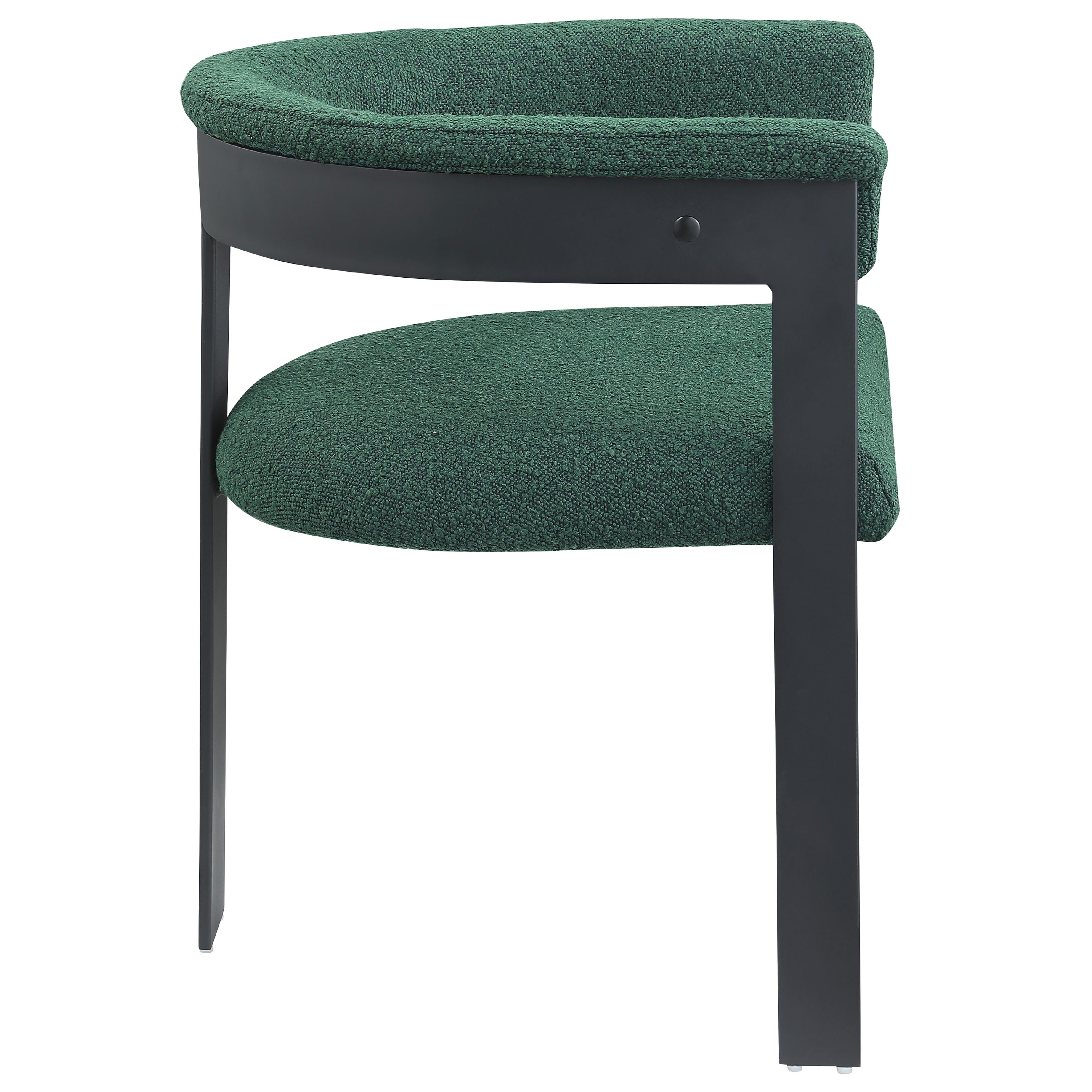 Meridian Romeo Green Boucle Fabric Dining Chair