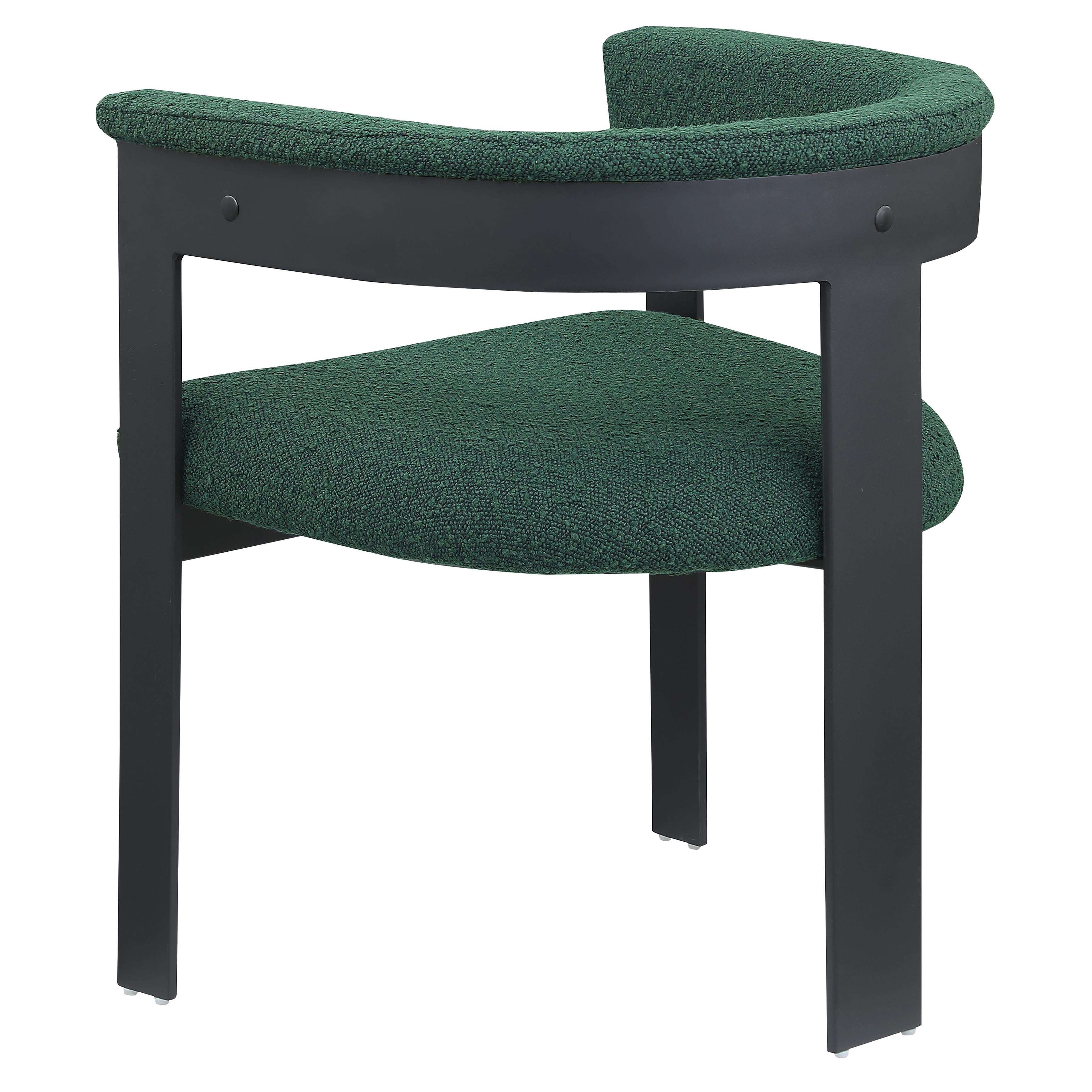 Meridian Romeo Green Boucle Fabric Dining Chair