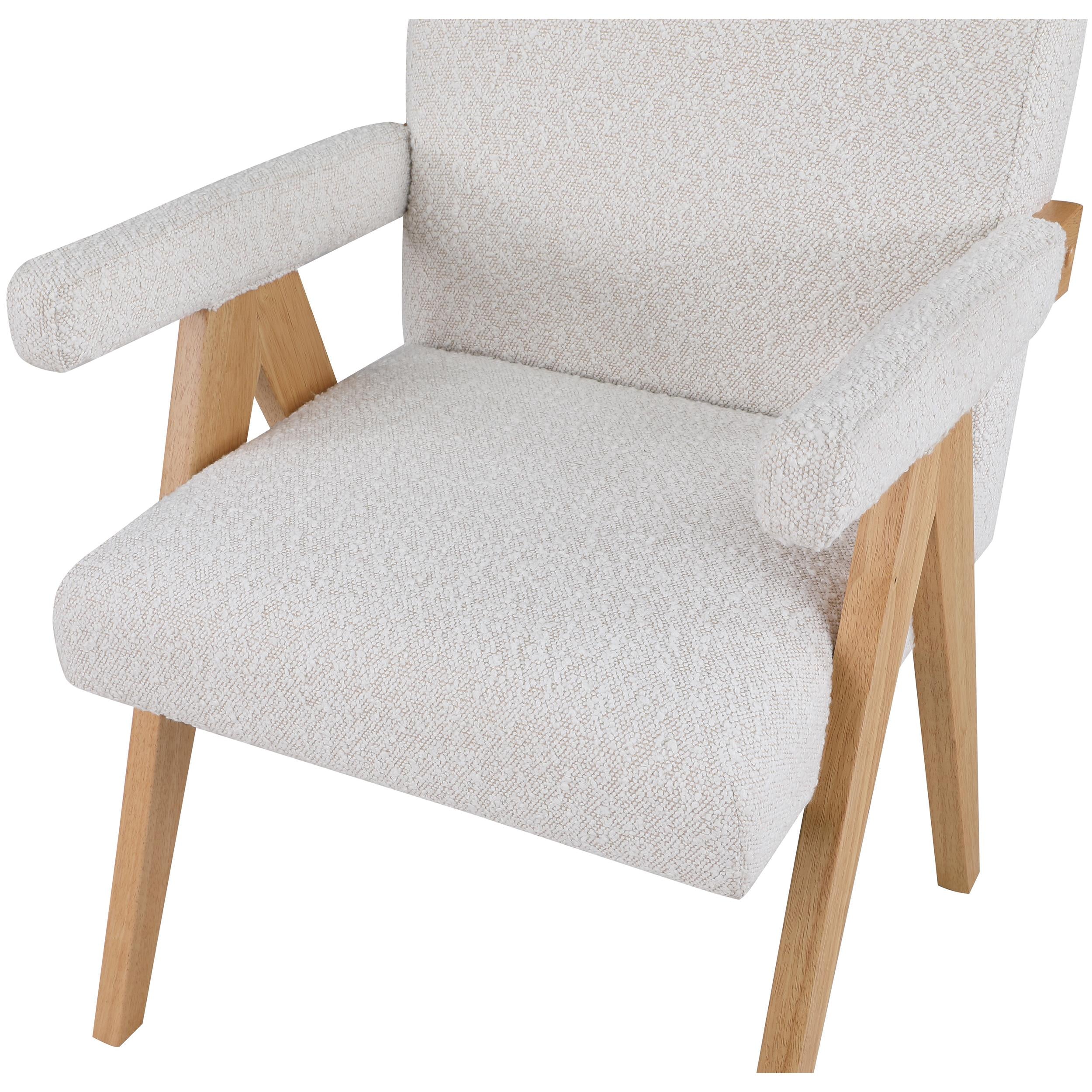 Meridian Woodloch Cream Boucle Fabric Accent Chair