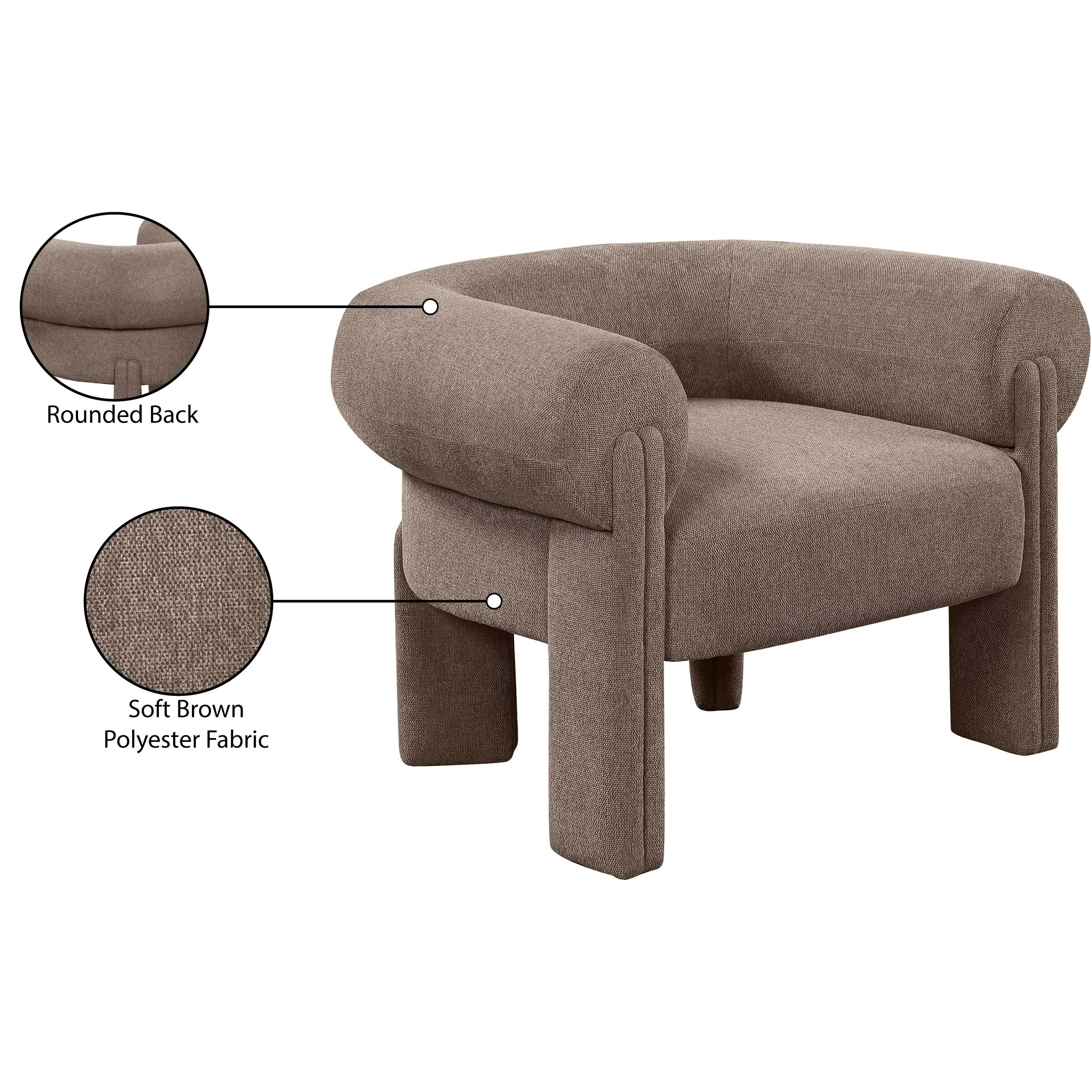 Meridian Stefano Brown Polyester Fabric Accent Chair