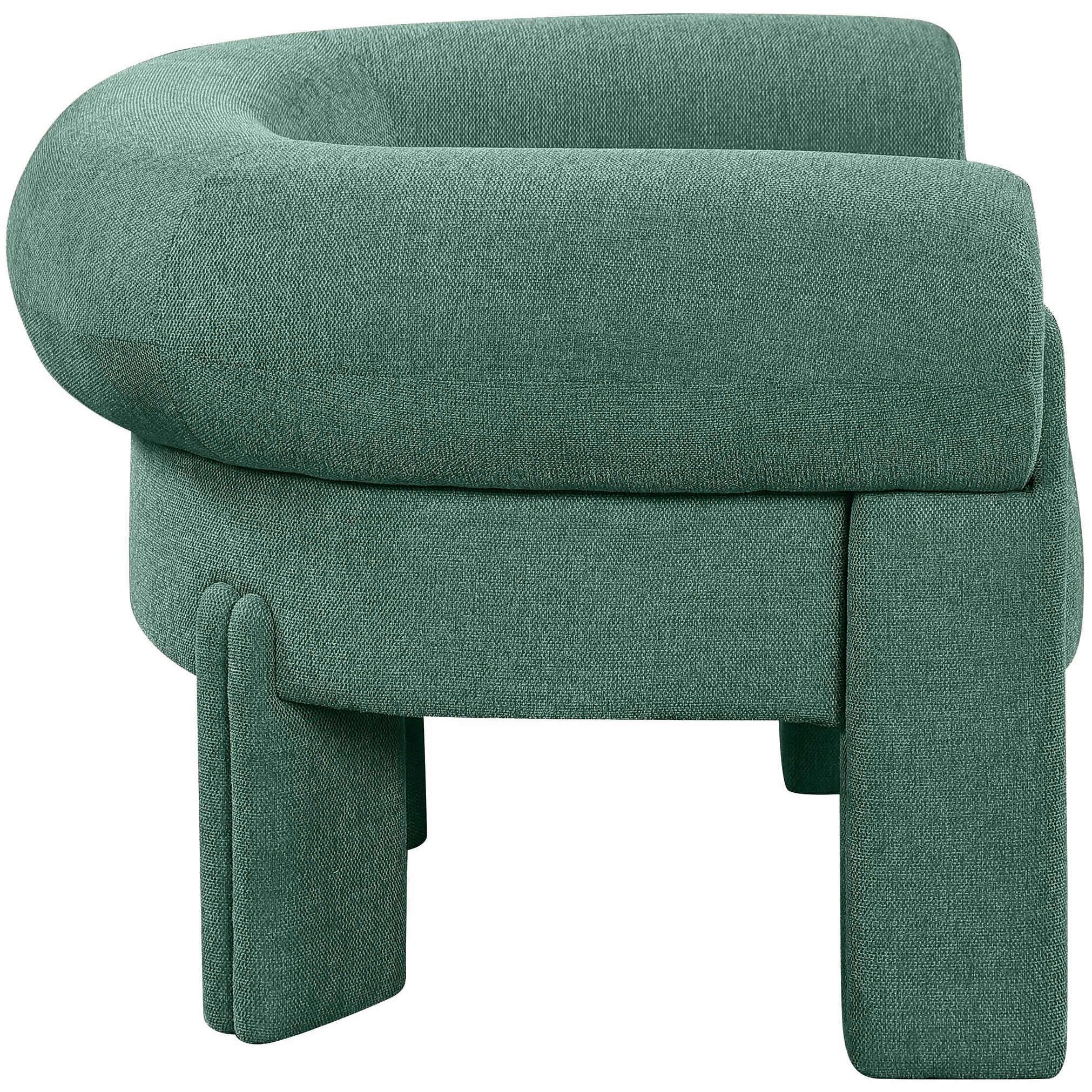 Meridian Stefano Green Polyester Fabric Accent Chair