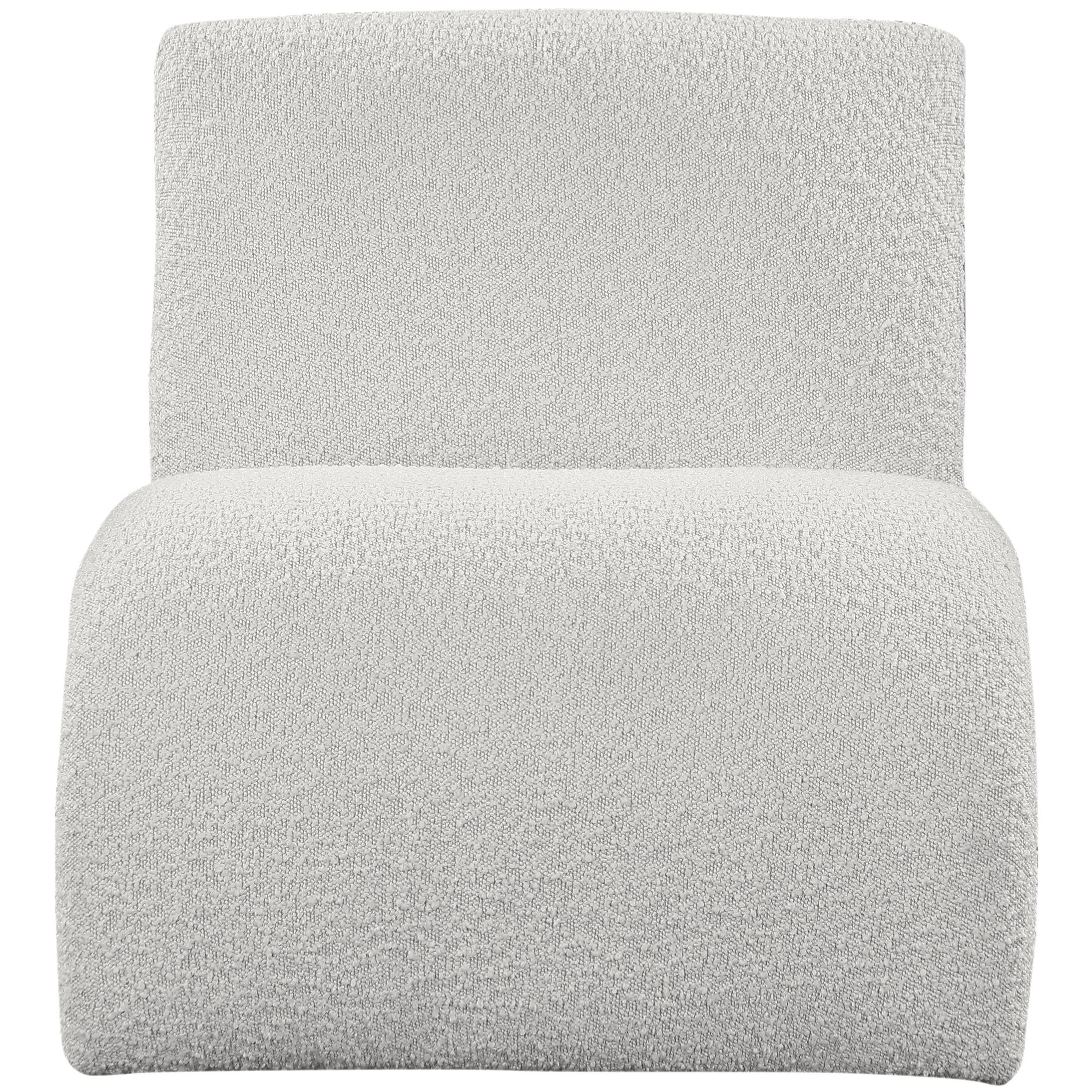 Meridian Mulberry Cream Boucle Fabric Accent Chair