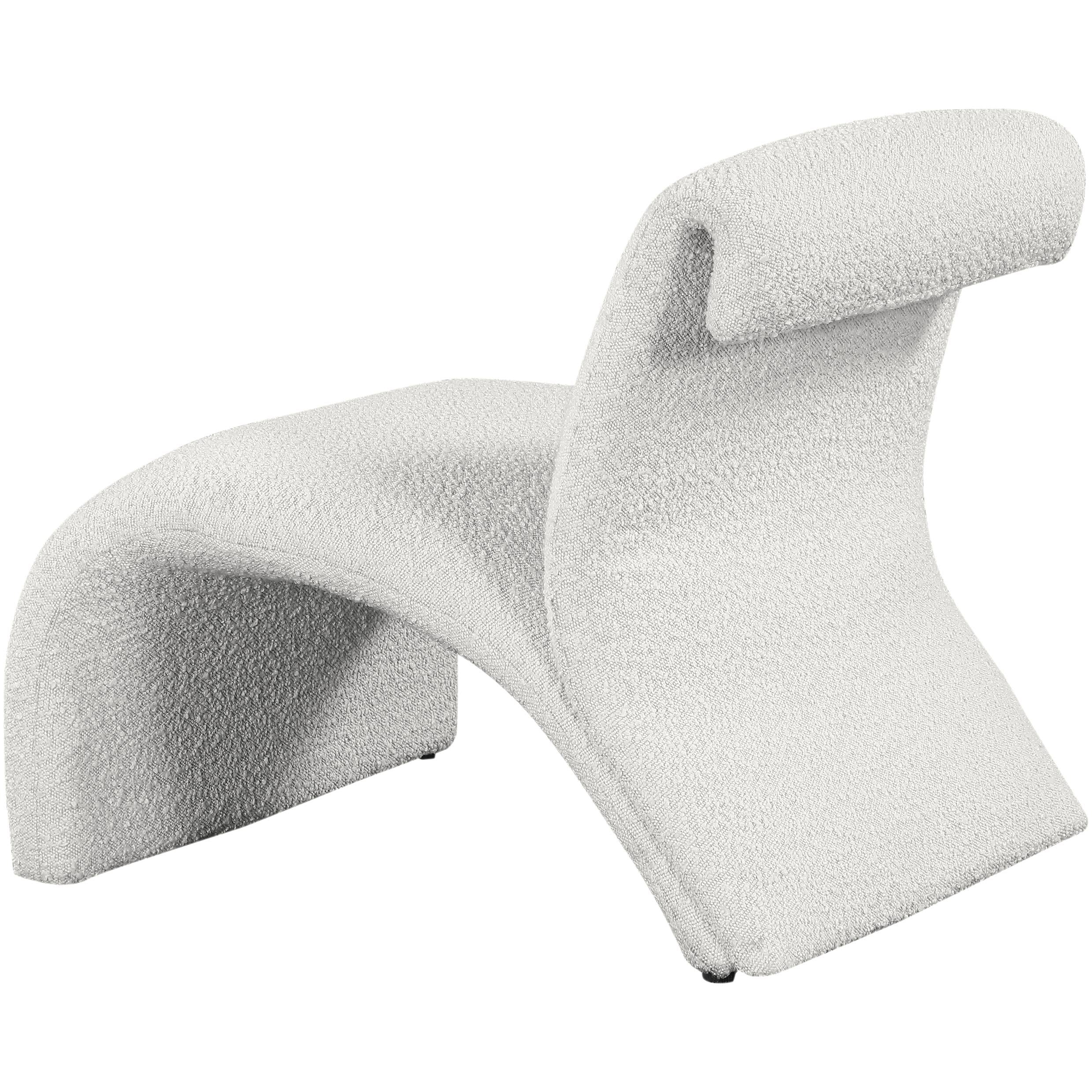 Meridian Mulberry Cream Boucle Fabric Accent Chair