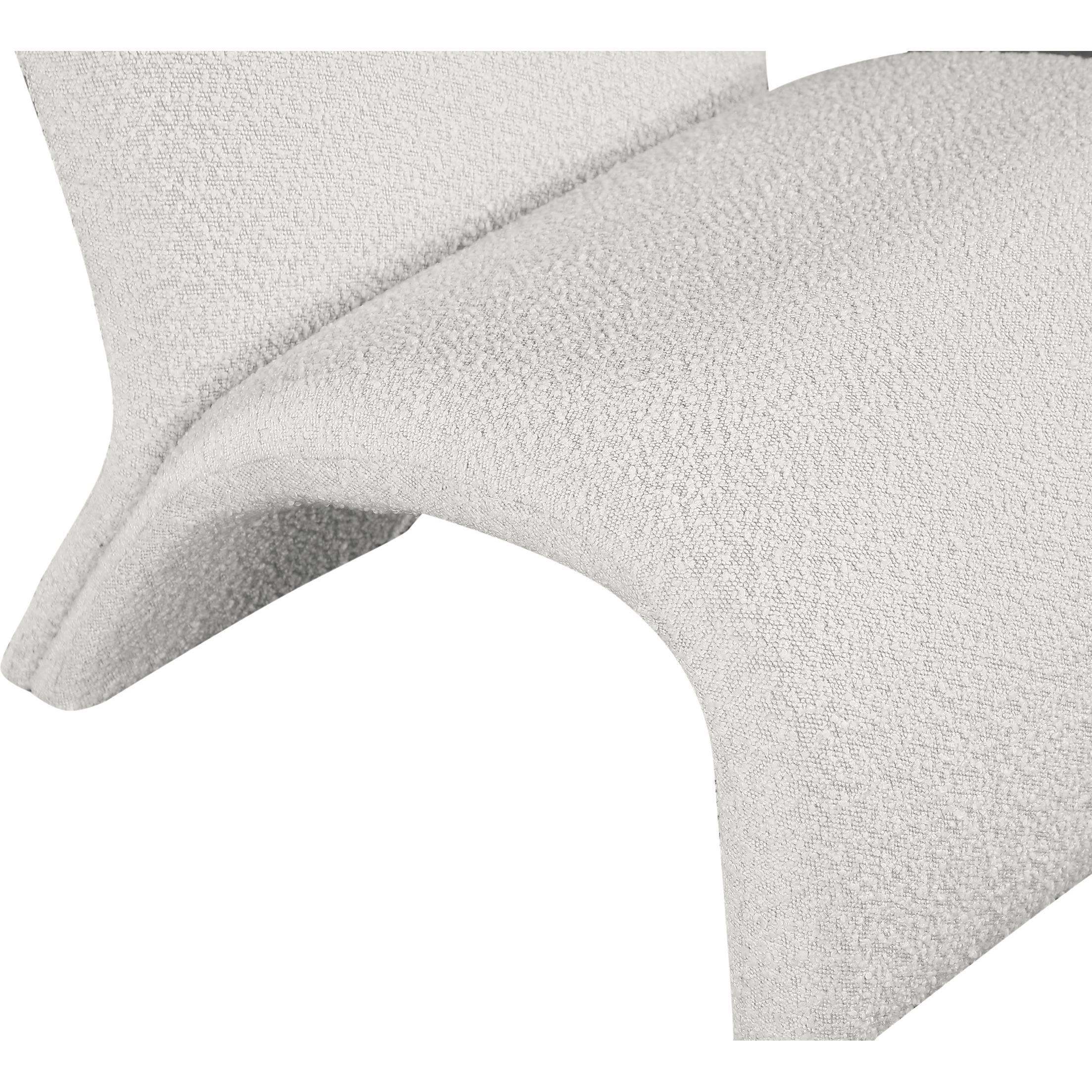 Meridian Mulberry Cream Boucle Fabric Accent Chair