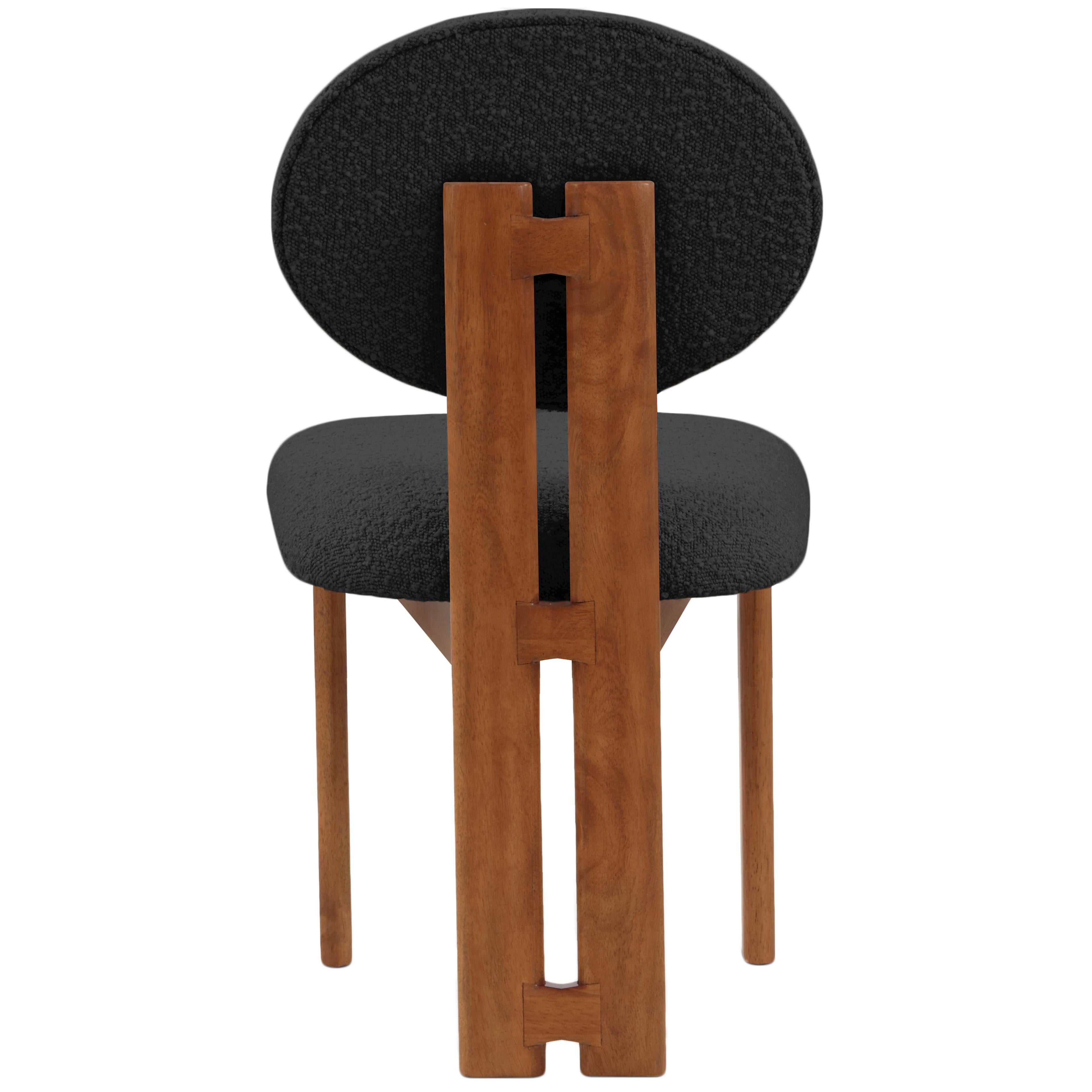 Meridian Napa Black Boucle Fabric Dining Chair