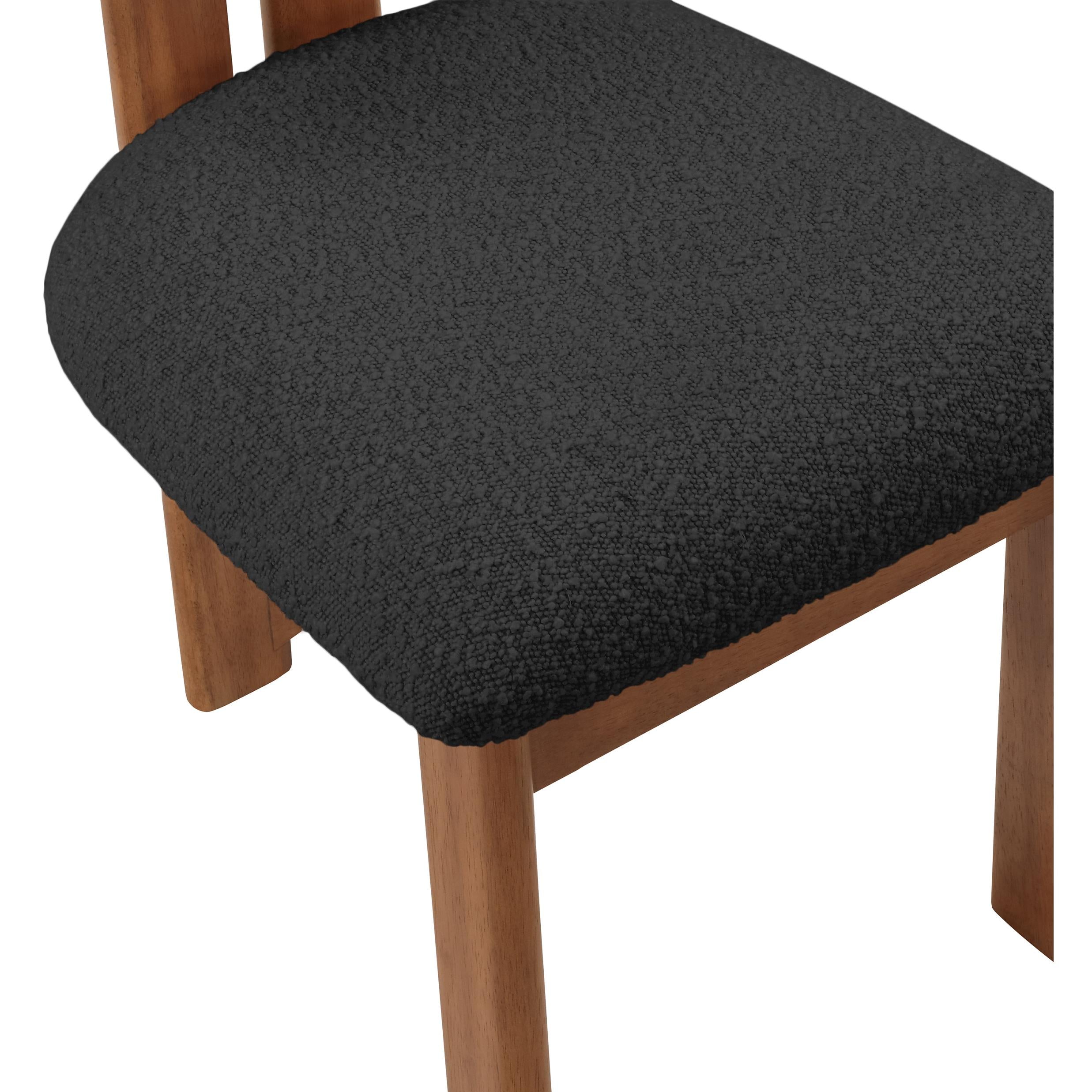 Meridian Napa Black Boucle Fabric Dining Chair