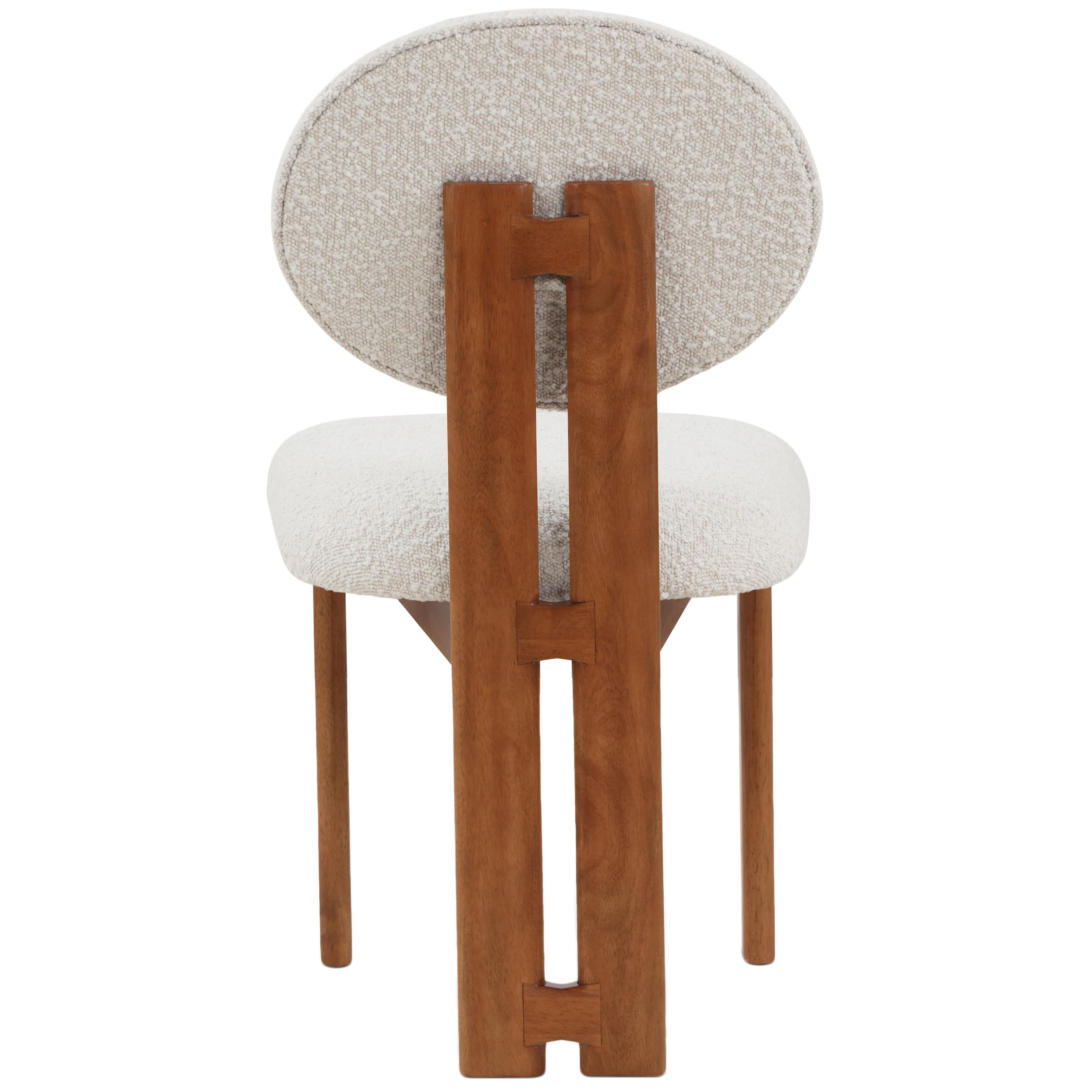 Meridian Napa Cream Boucle Fabric Dining Chair