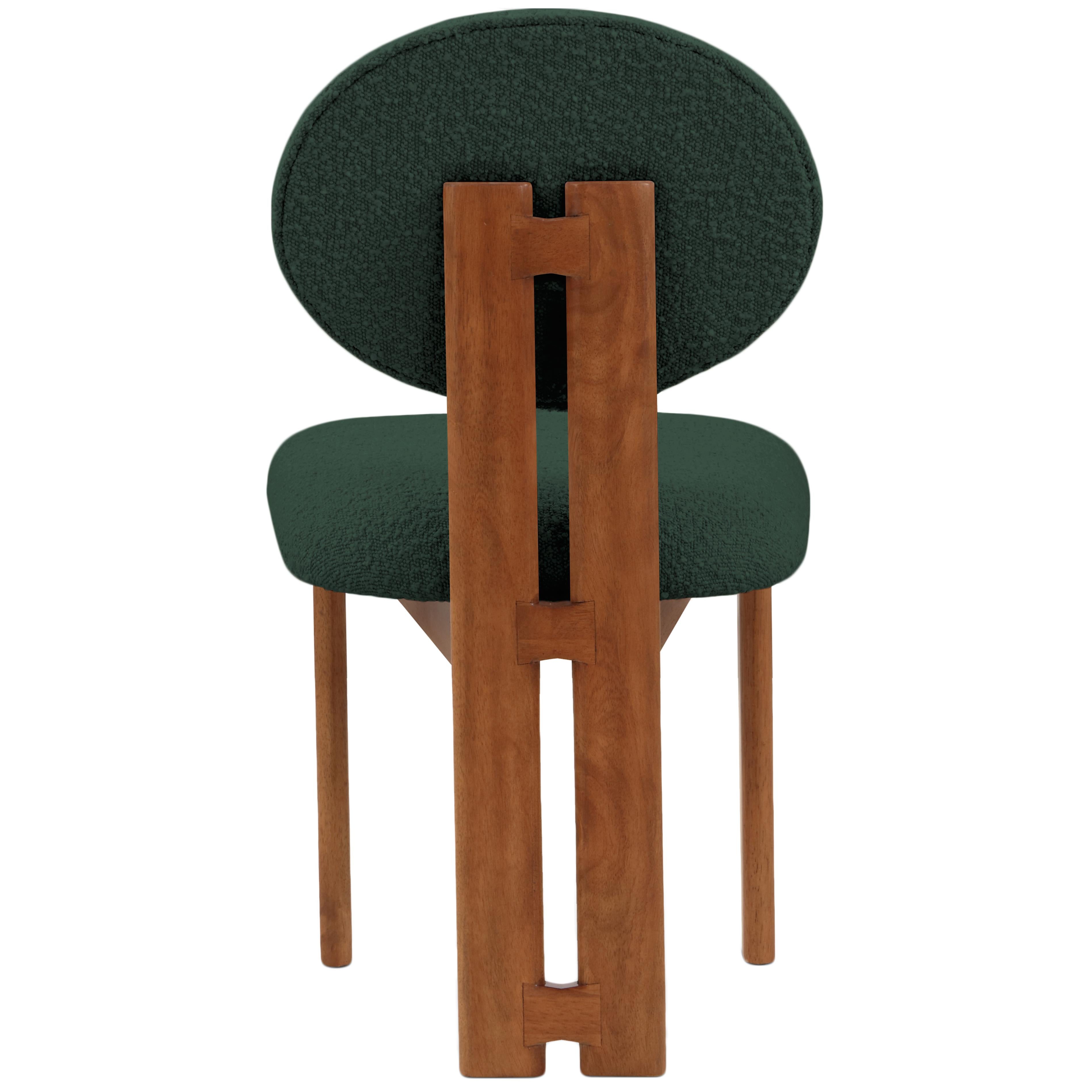 Meridian Napa Green Boucle Fabric Dining Chair