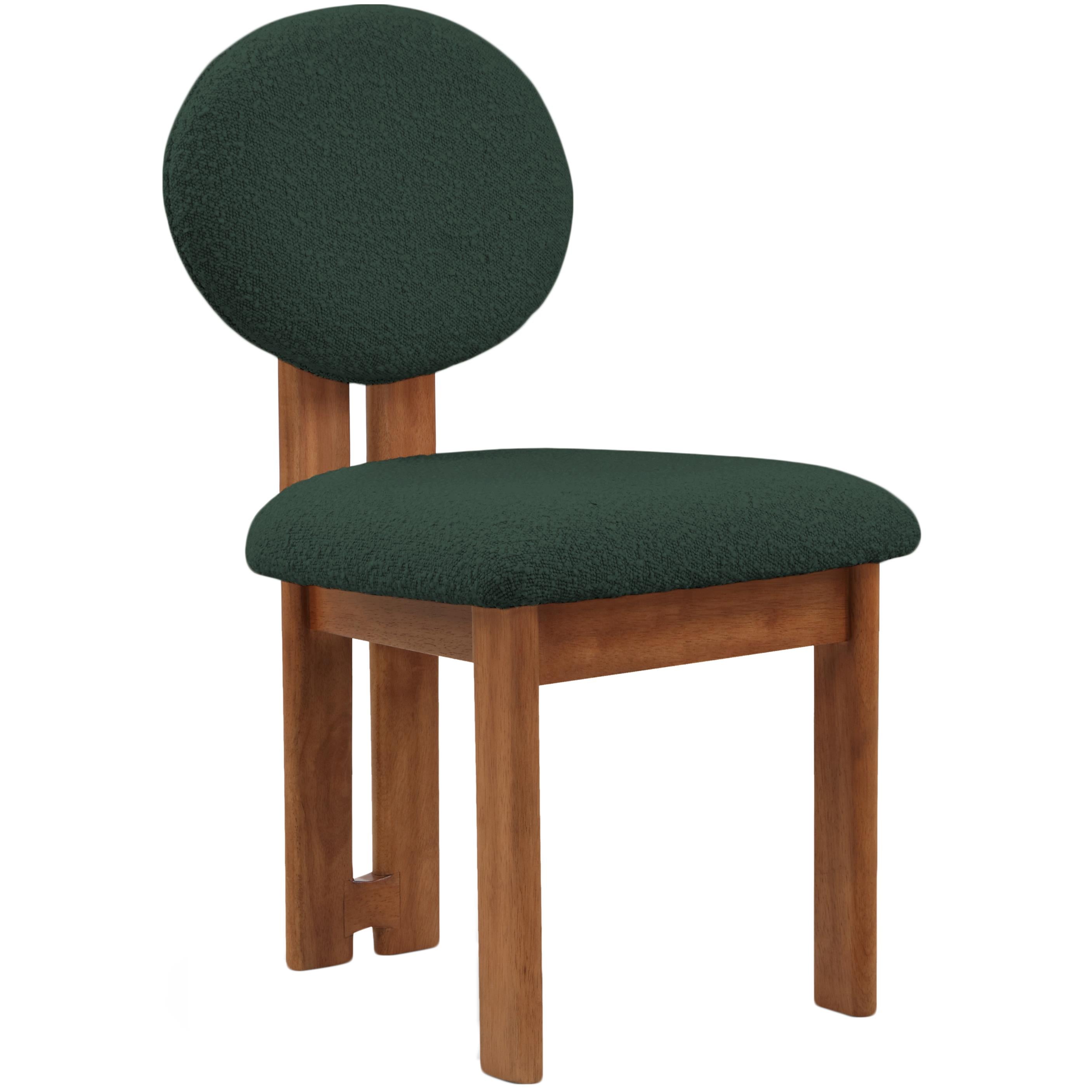 Meridian Napa Green Boucle Fabric Dining Chair