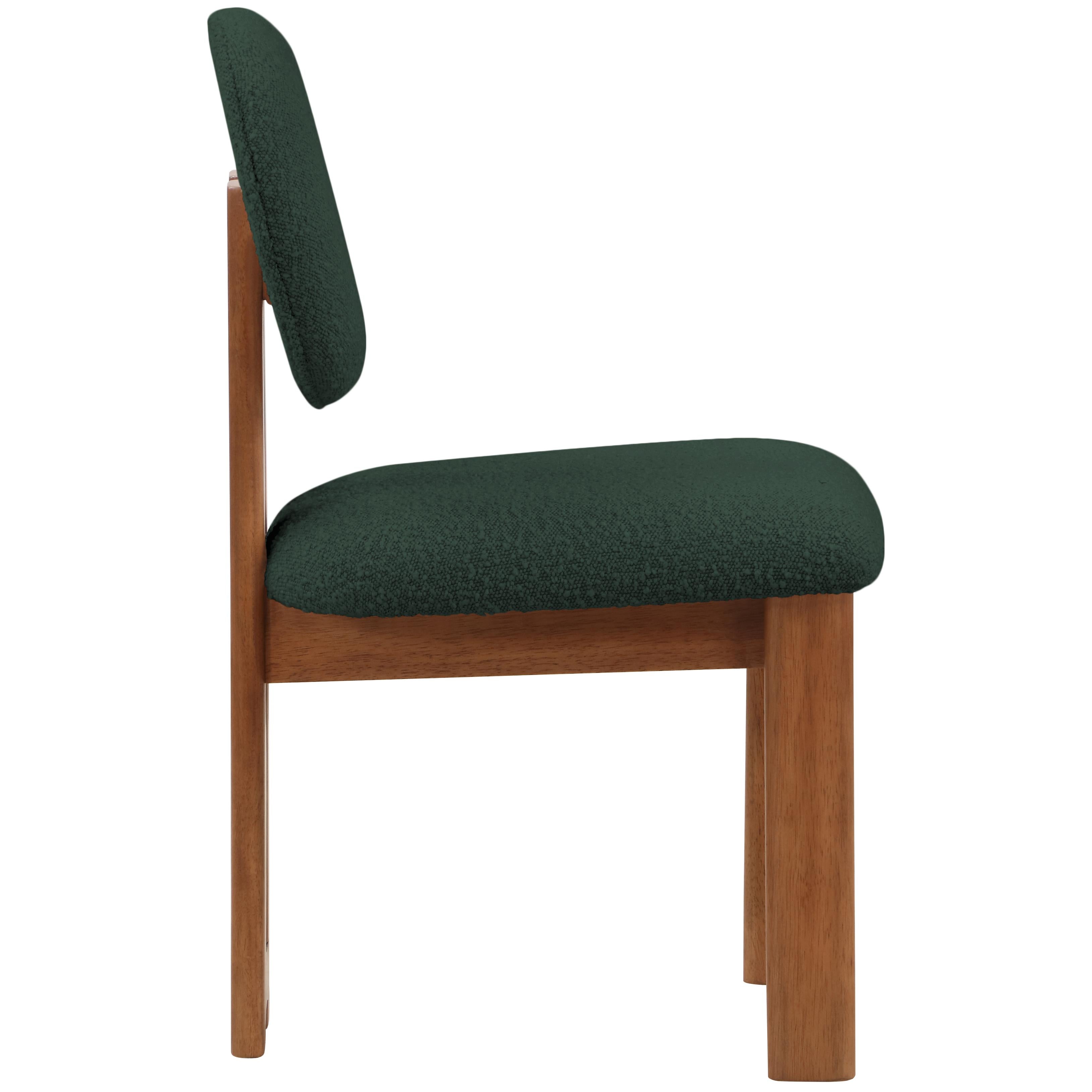 Meridian Napa Green Boucle Fabric Dining Chair