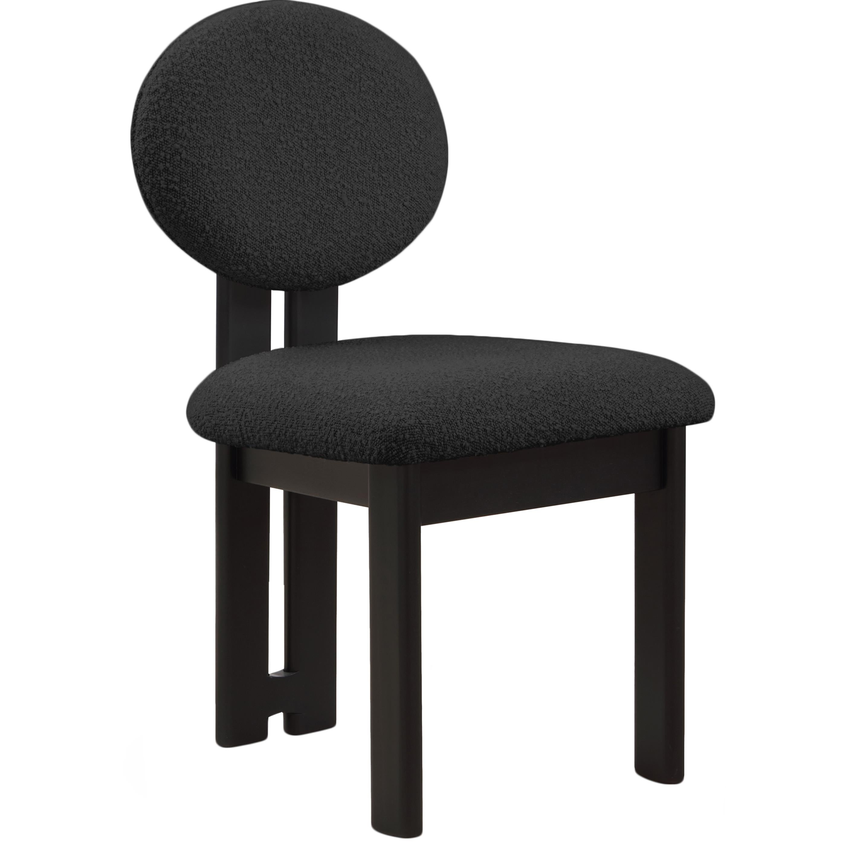 Meridian Napa Black Boucle Fabric Dining Chair