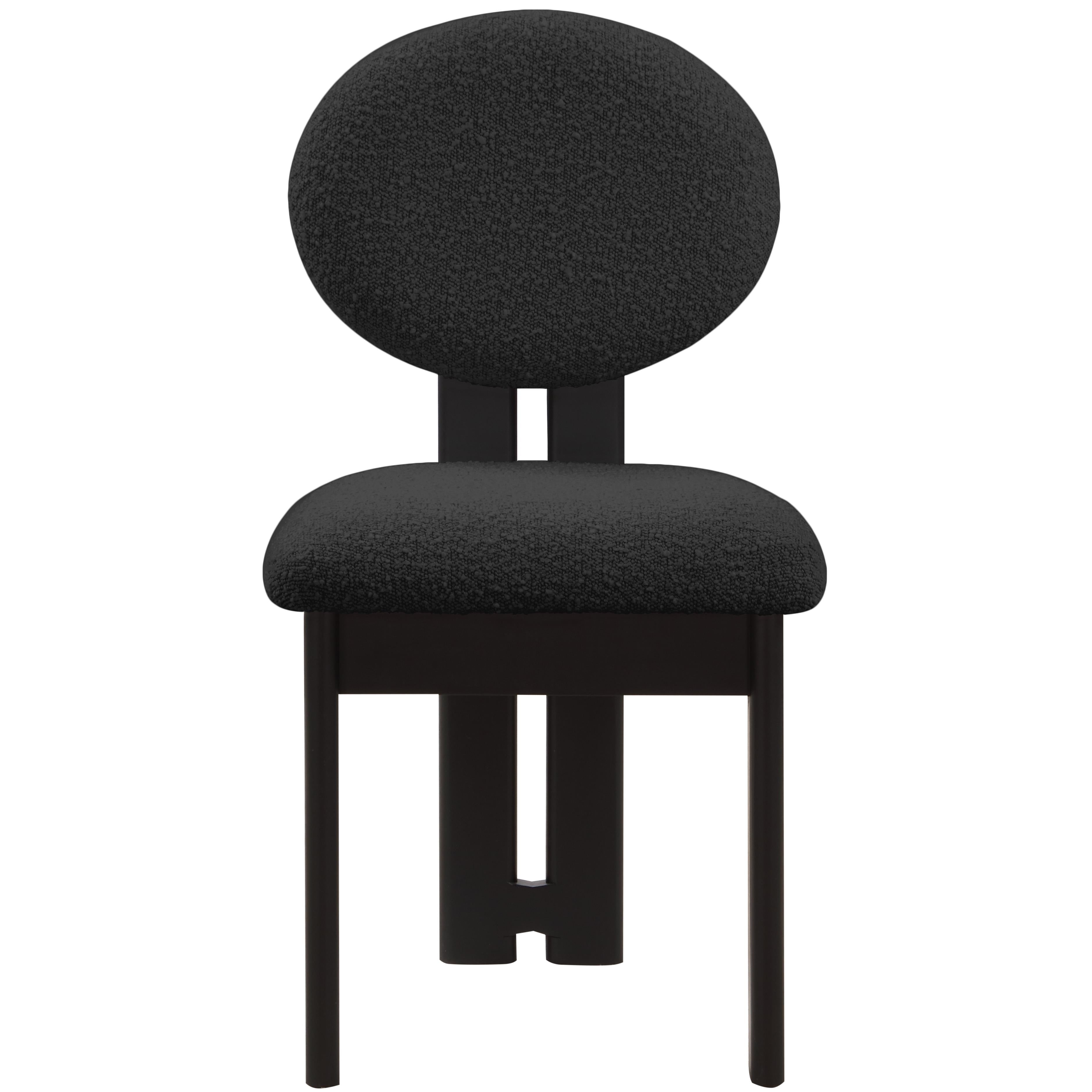 Meridian Napa Black Boucle Fabric Dining Chair