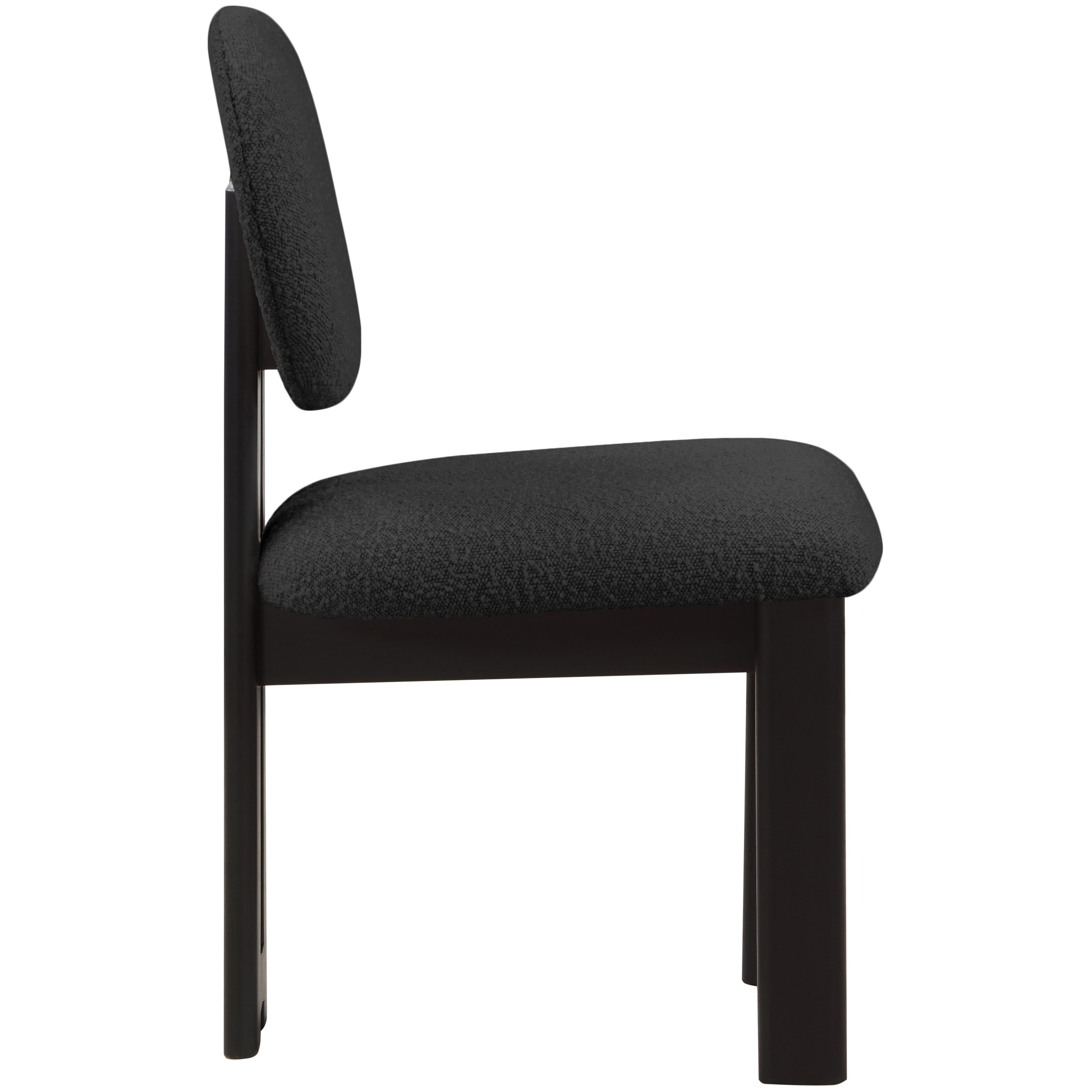 Meridian Napa Black Boucle Fabric Dining Chair