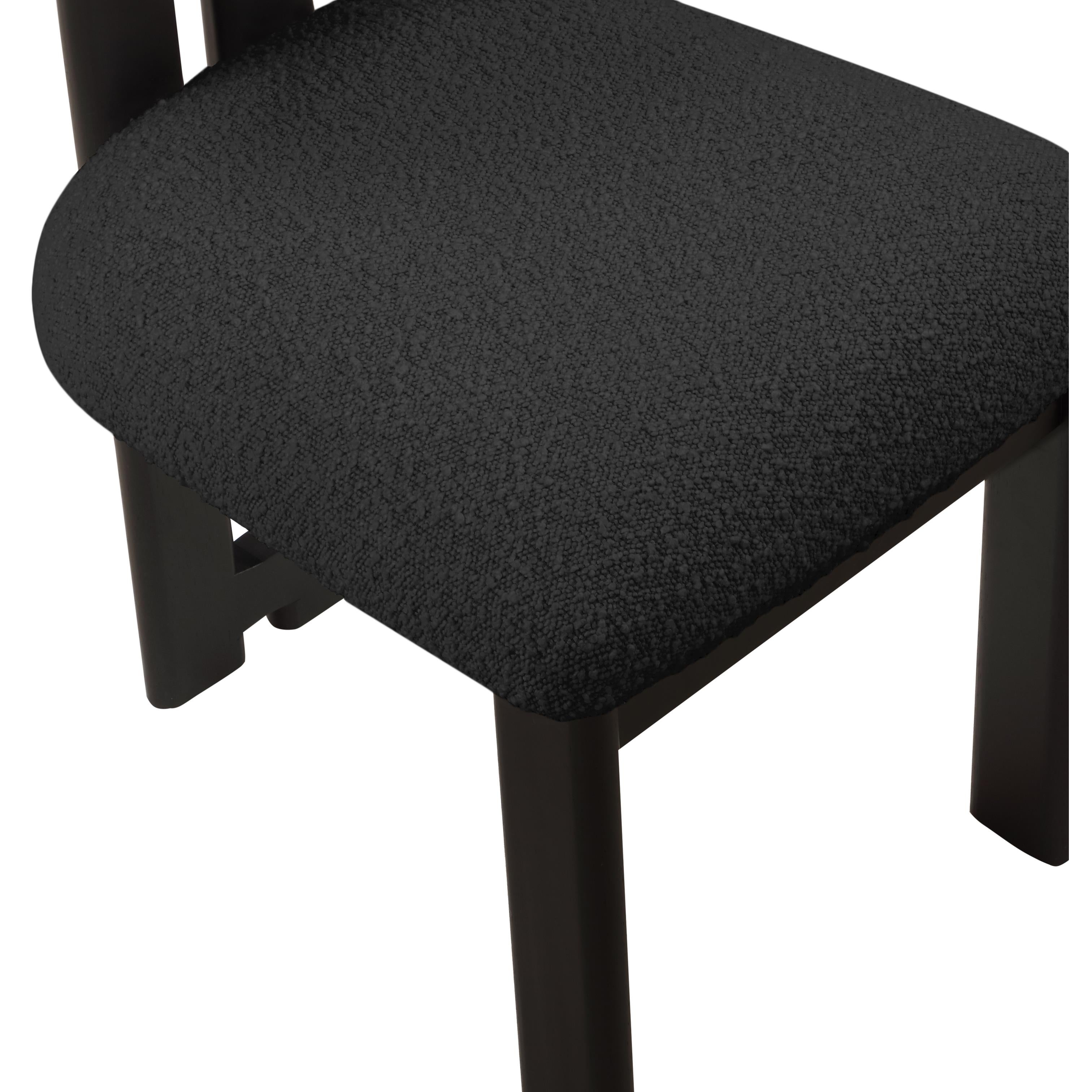 Meridian Napa Black Boucle Fabric Dining Chair