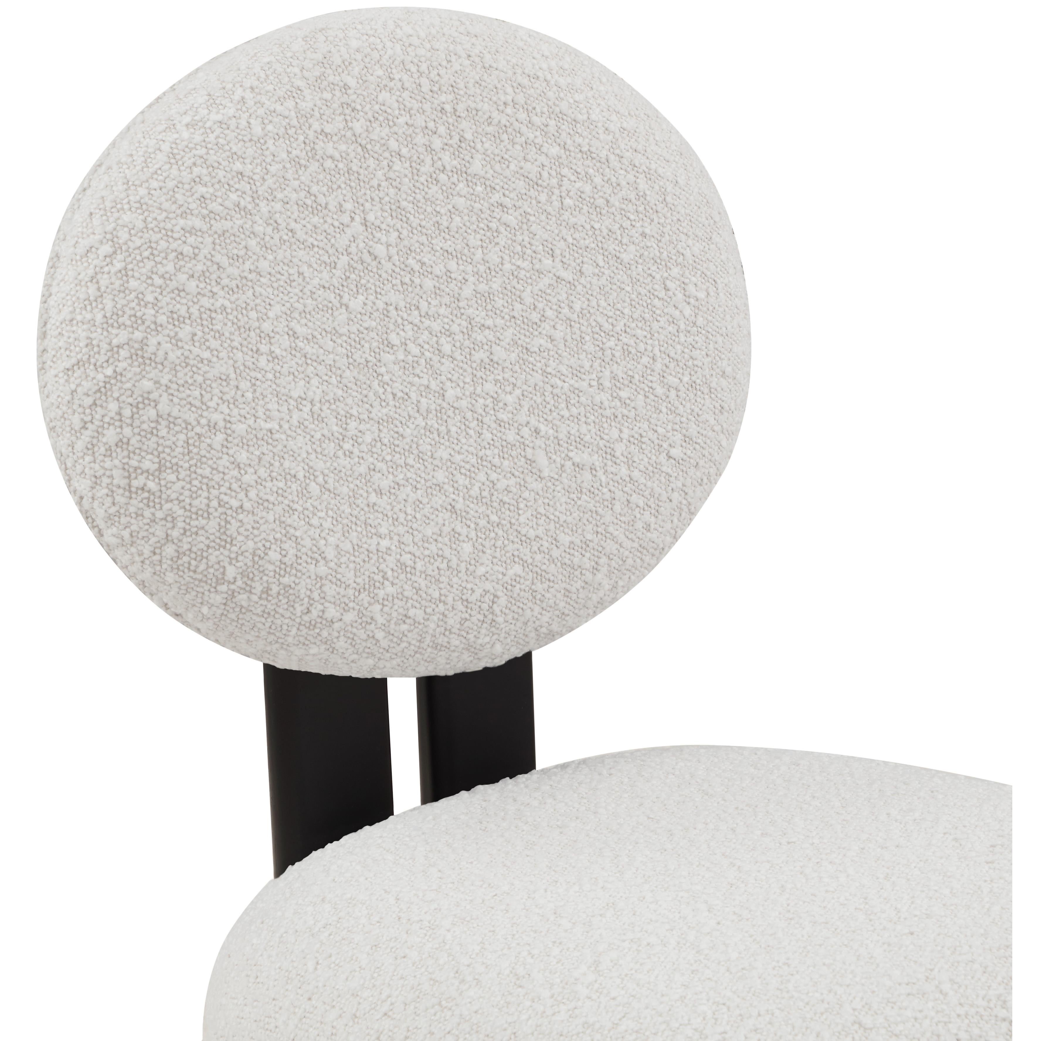Meridian Napa Cream Boucle Fabric Dining Chair