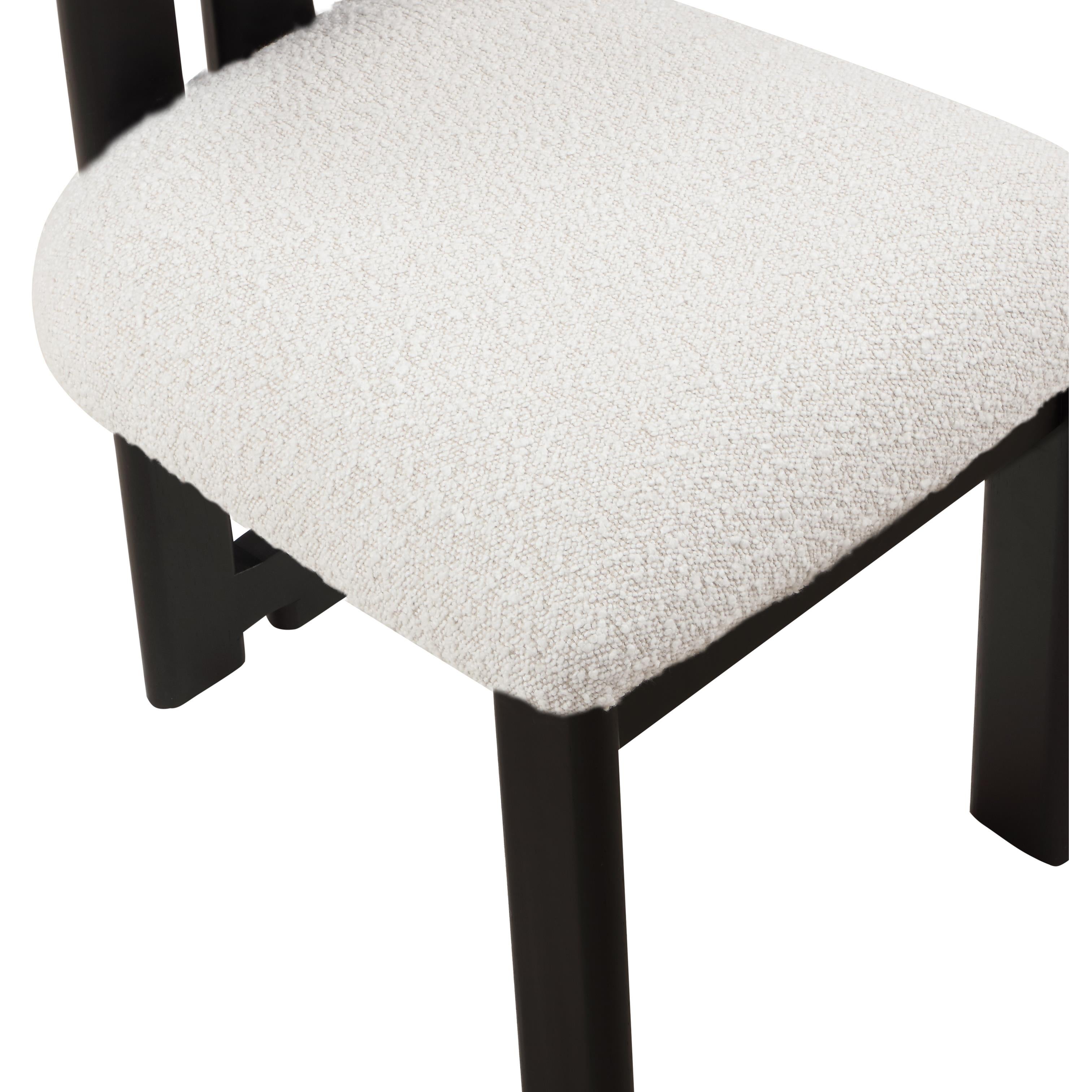 Meridian Napa Cream Boucle Fabric Dining Chair