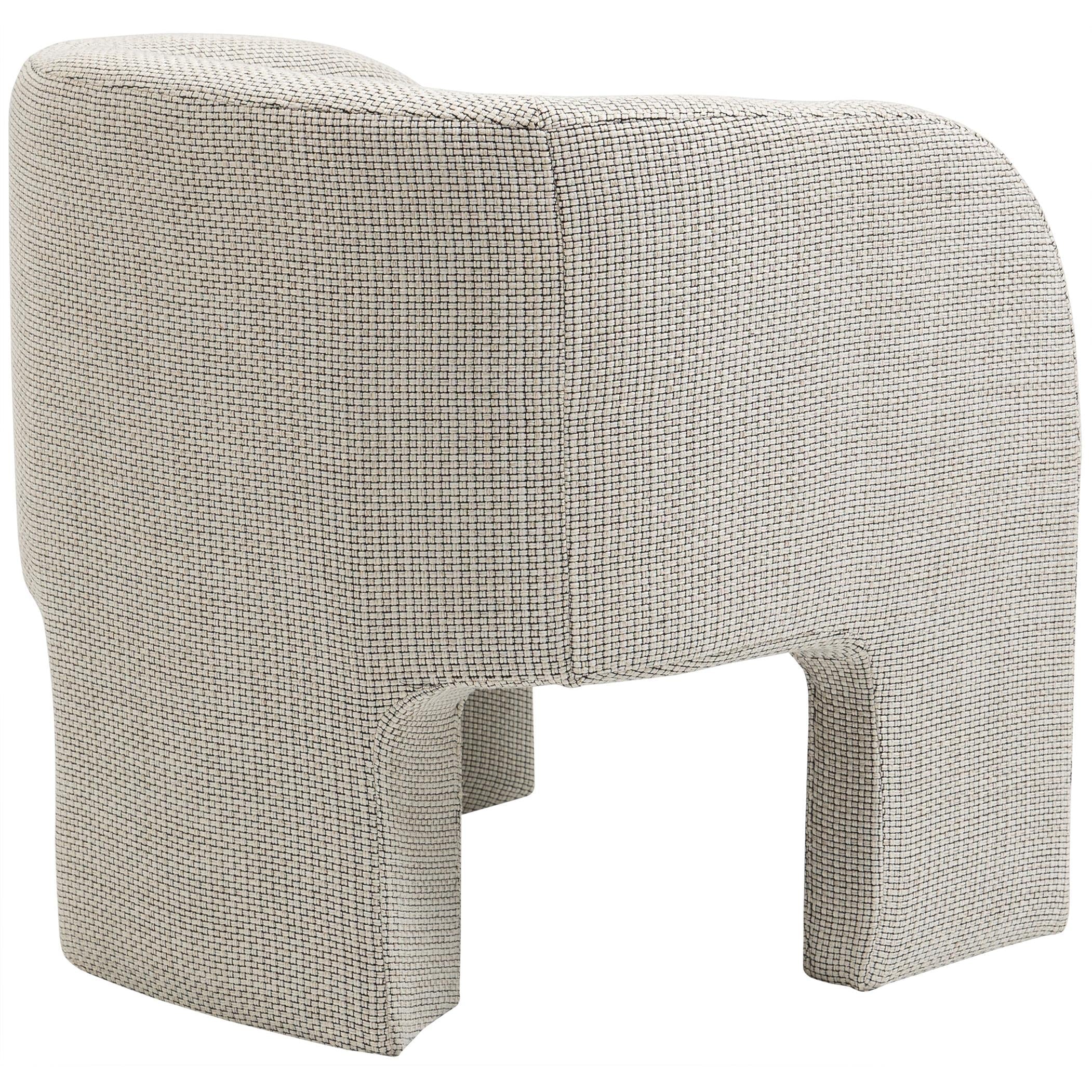 Meridian Sawyer Cream Weaved Polyester Fabric Accent Chair