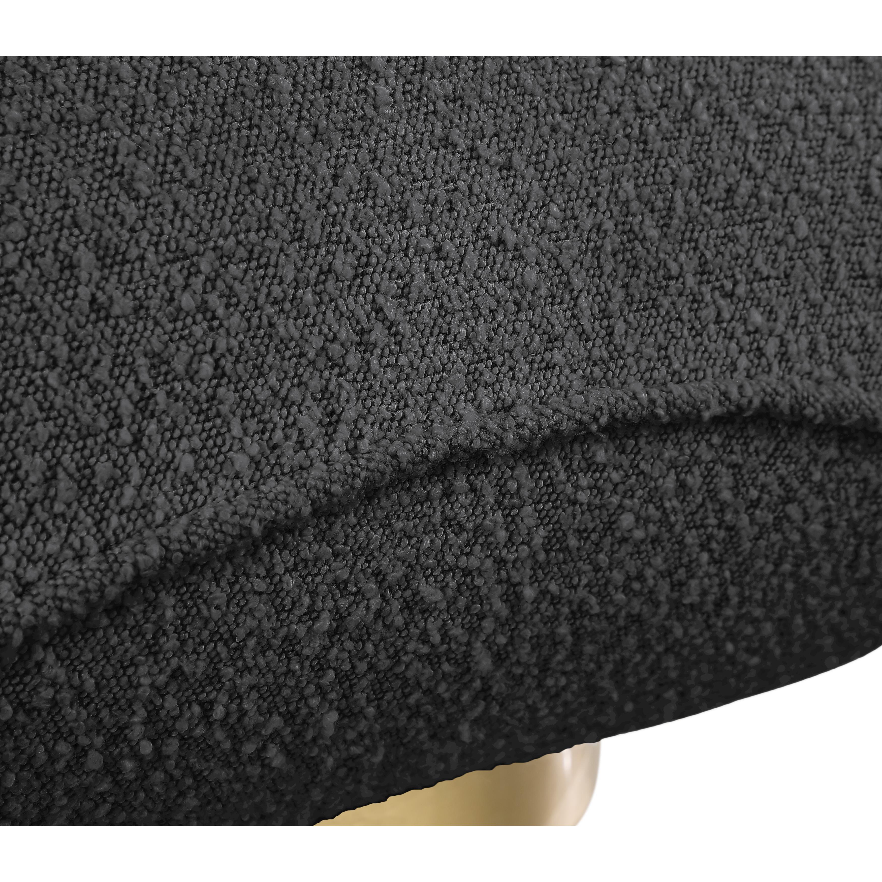 Meridian Geneva Black Boucle Fabric Swivel Accent Chair