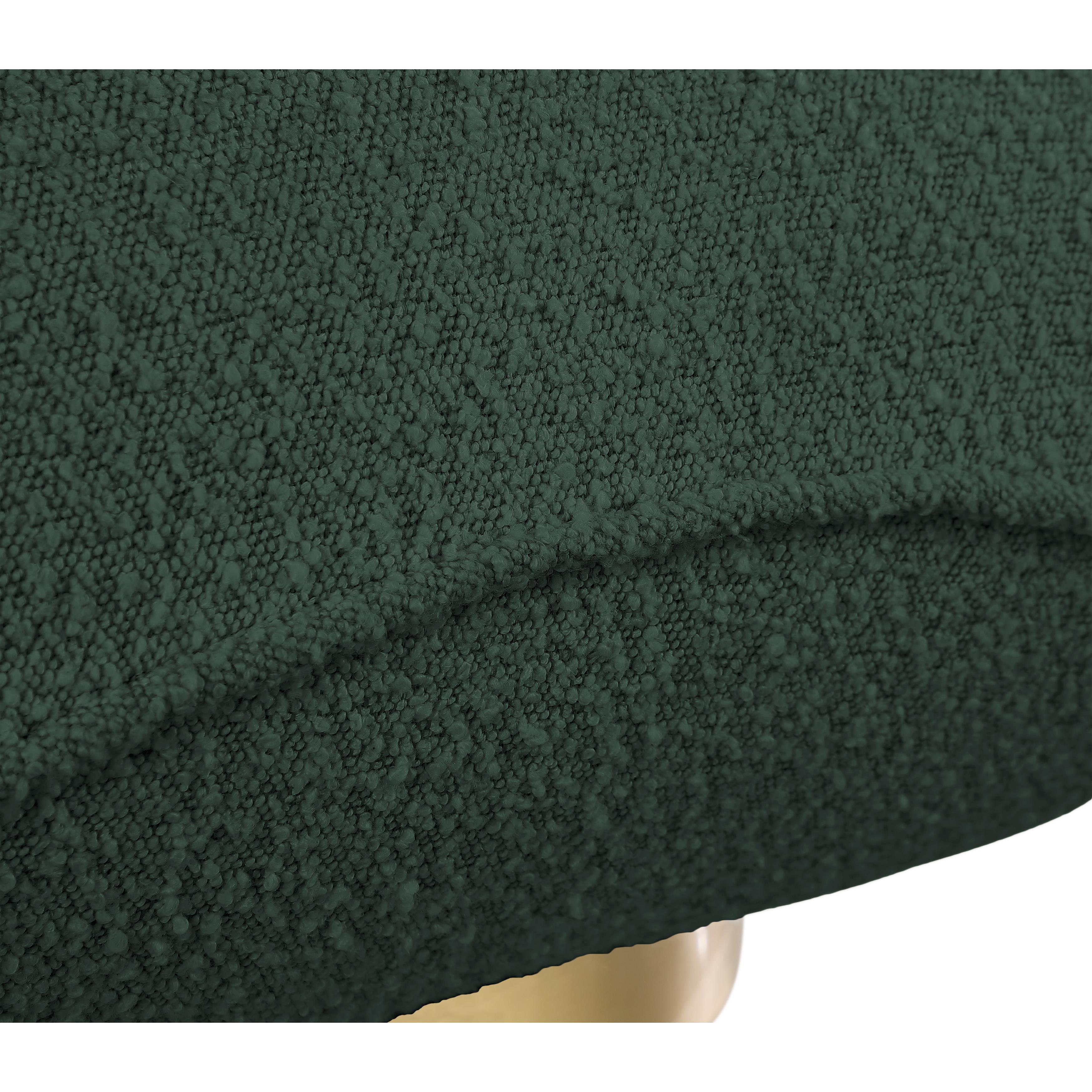 Meridian Geneva Green Boucle Fabric Swivel Accent Chair