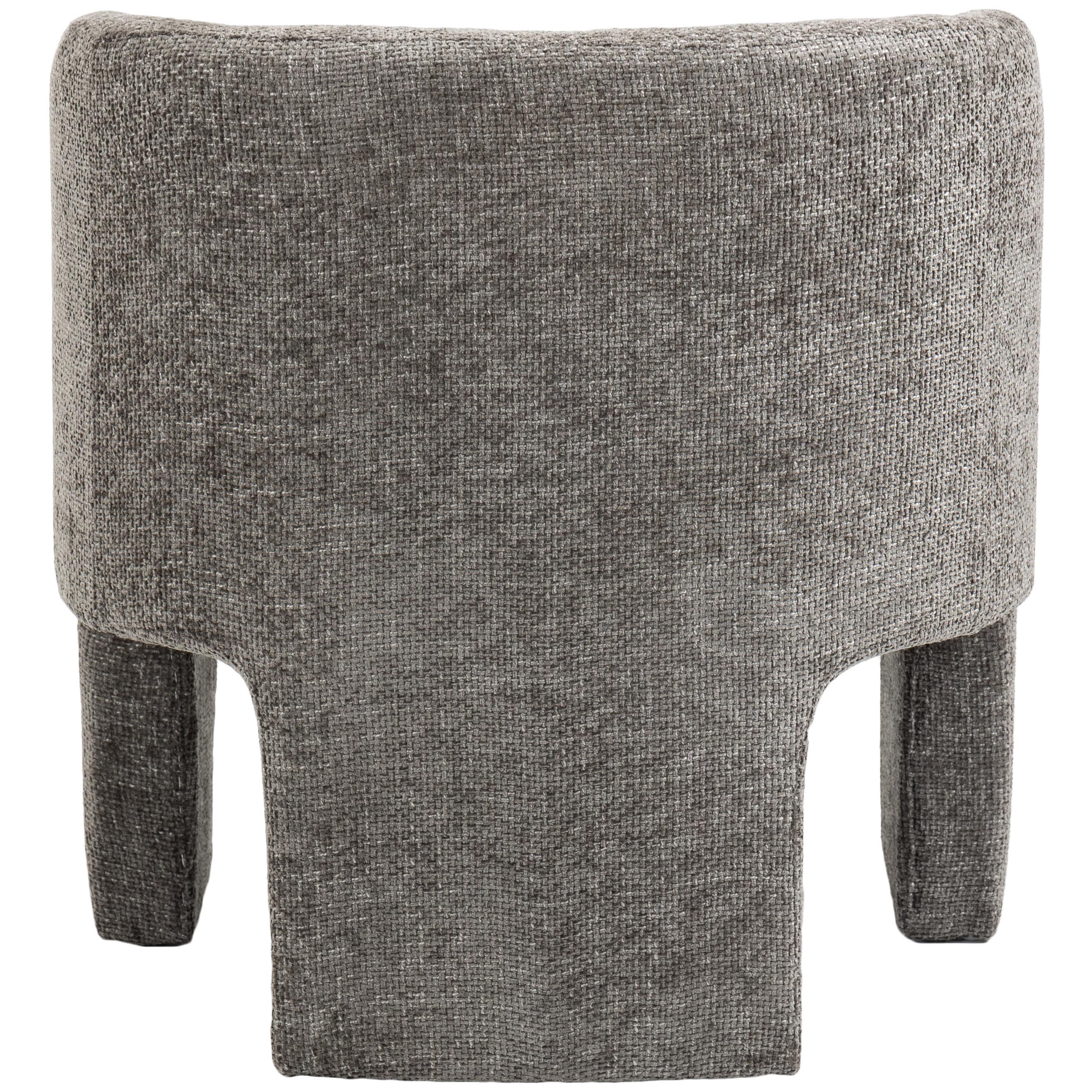 Meridian Sawyer Grey Chenille Fabric Accent Chair