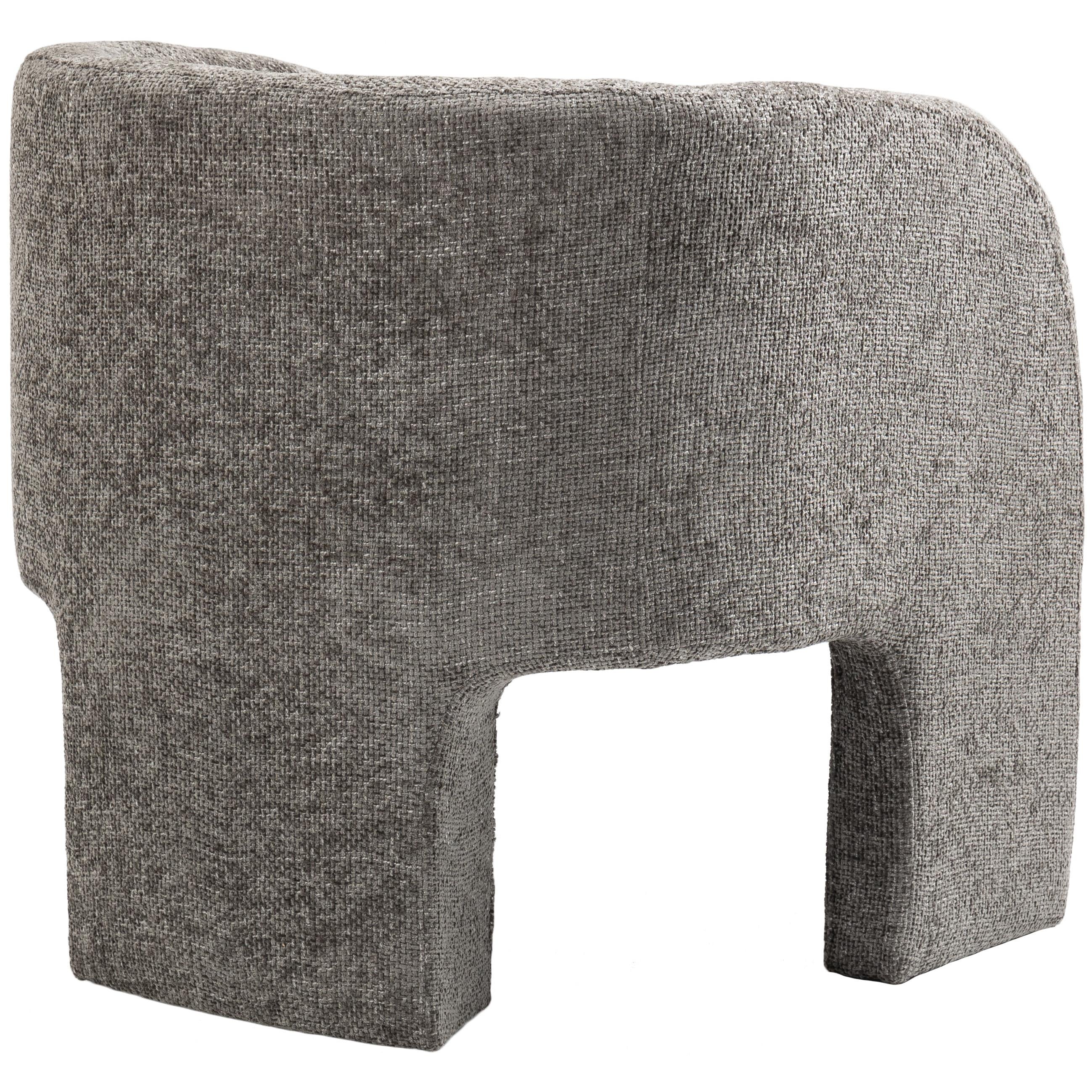 Meridian Sawyer Grey Chenille Fabric Accent Chair