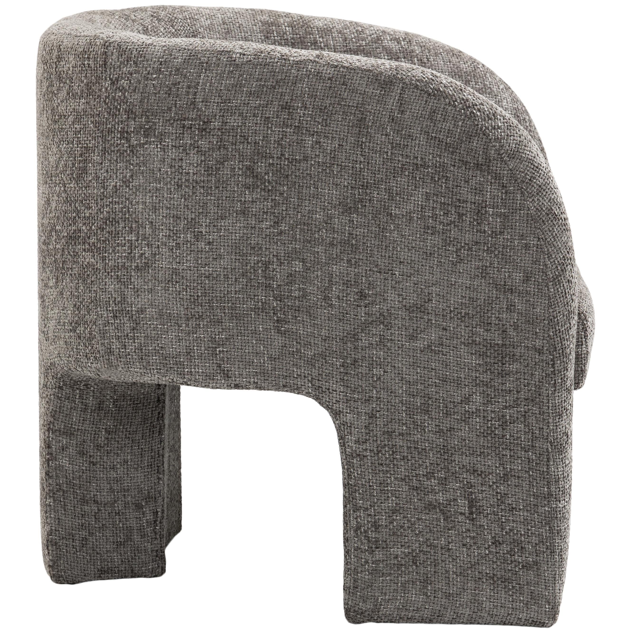 Meridian Sawyer Grey Chenille Fabric Accent Chair