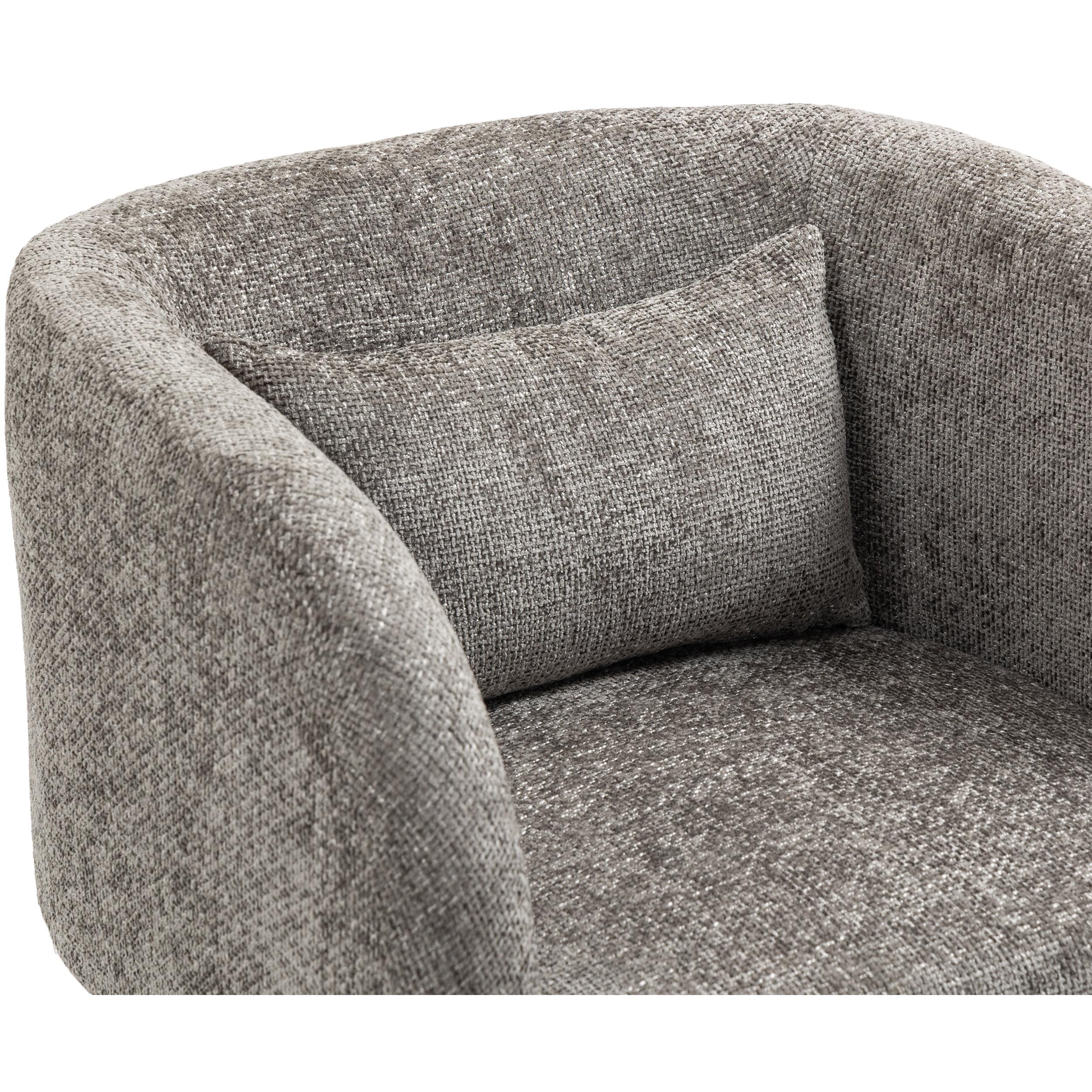 Meridian Sawyer Grey Chenille Fabric Accent Chair