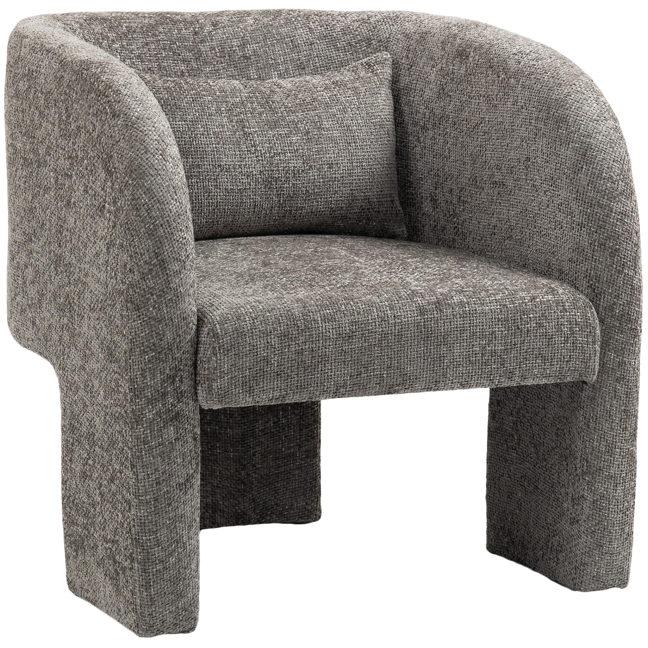 Meridian Sawyer Grey Chenille Fabric Accent Chair