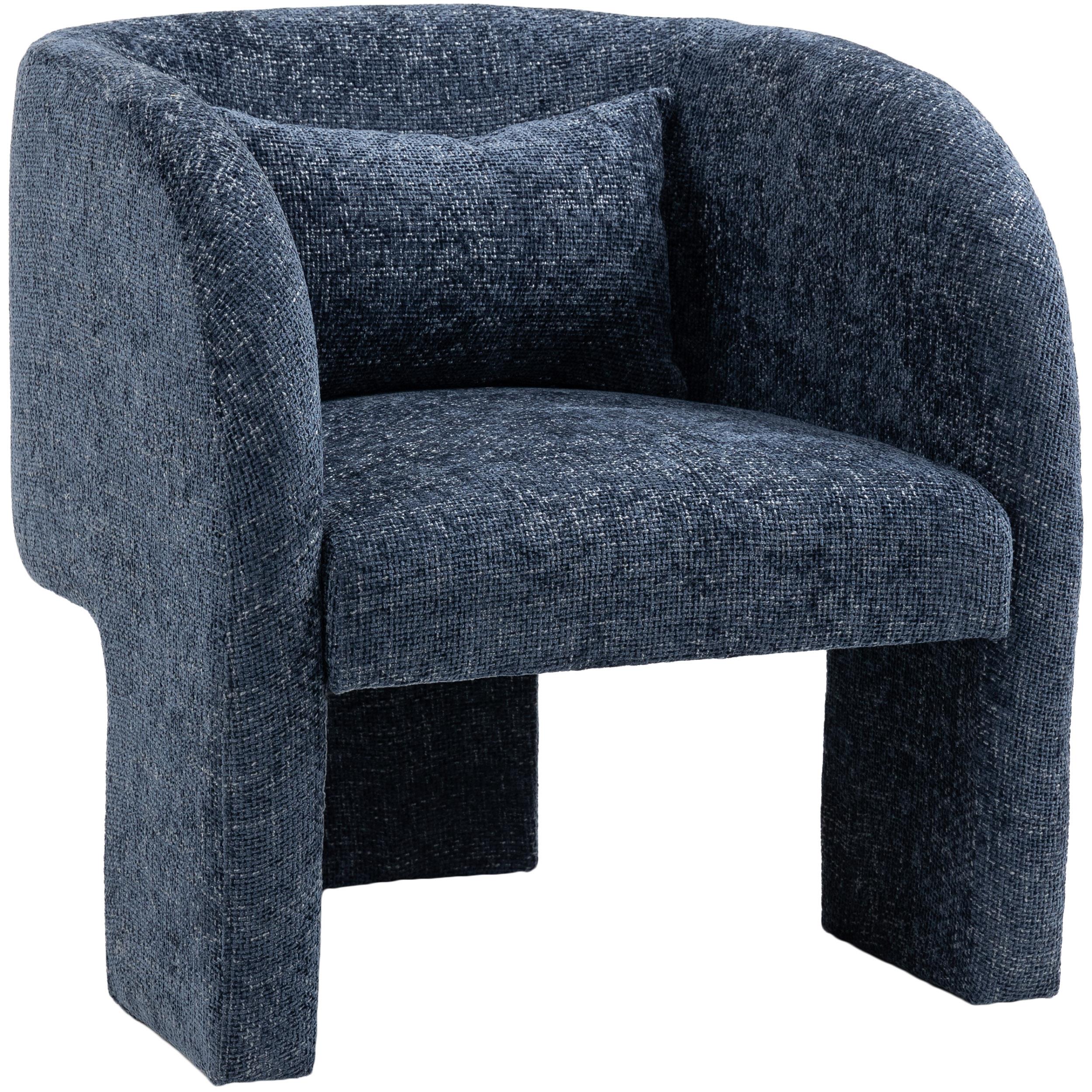 Meridian Sawyer Navy Chenille Fabric Accent Chair
