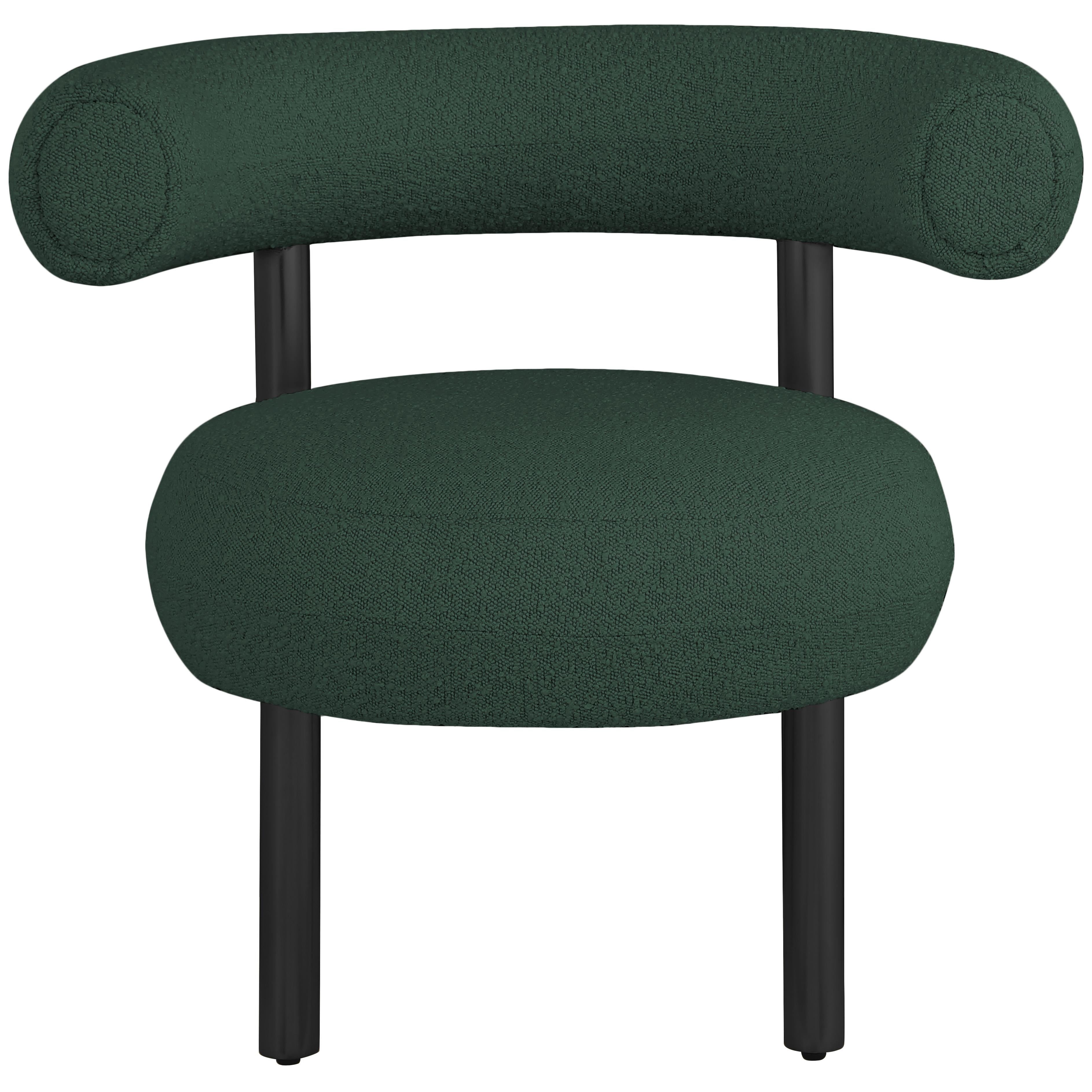 Meridian Bordeaux Green Boucle Fabric Accent Chair