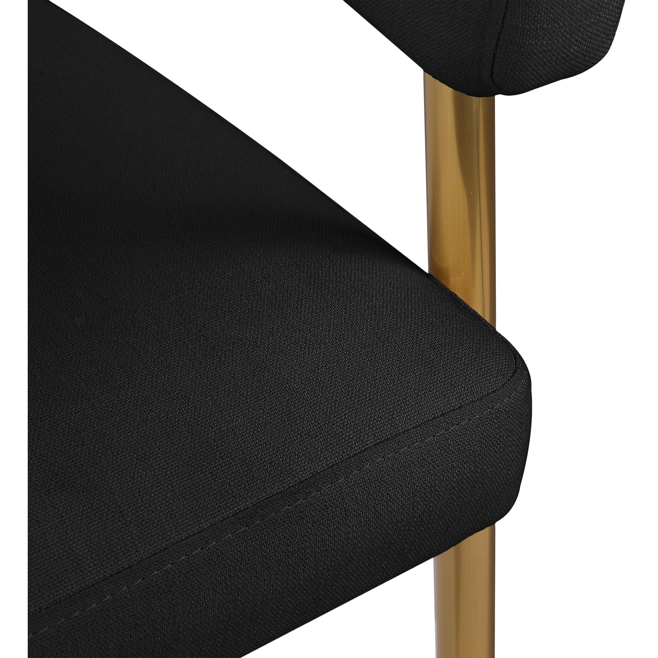Meridian Creston Black Durable Linen Textured Fabric Dining Chair