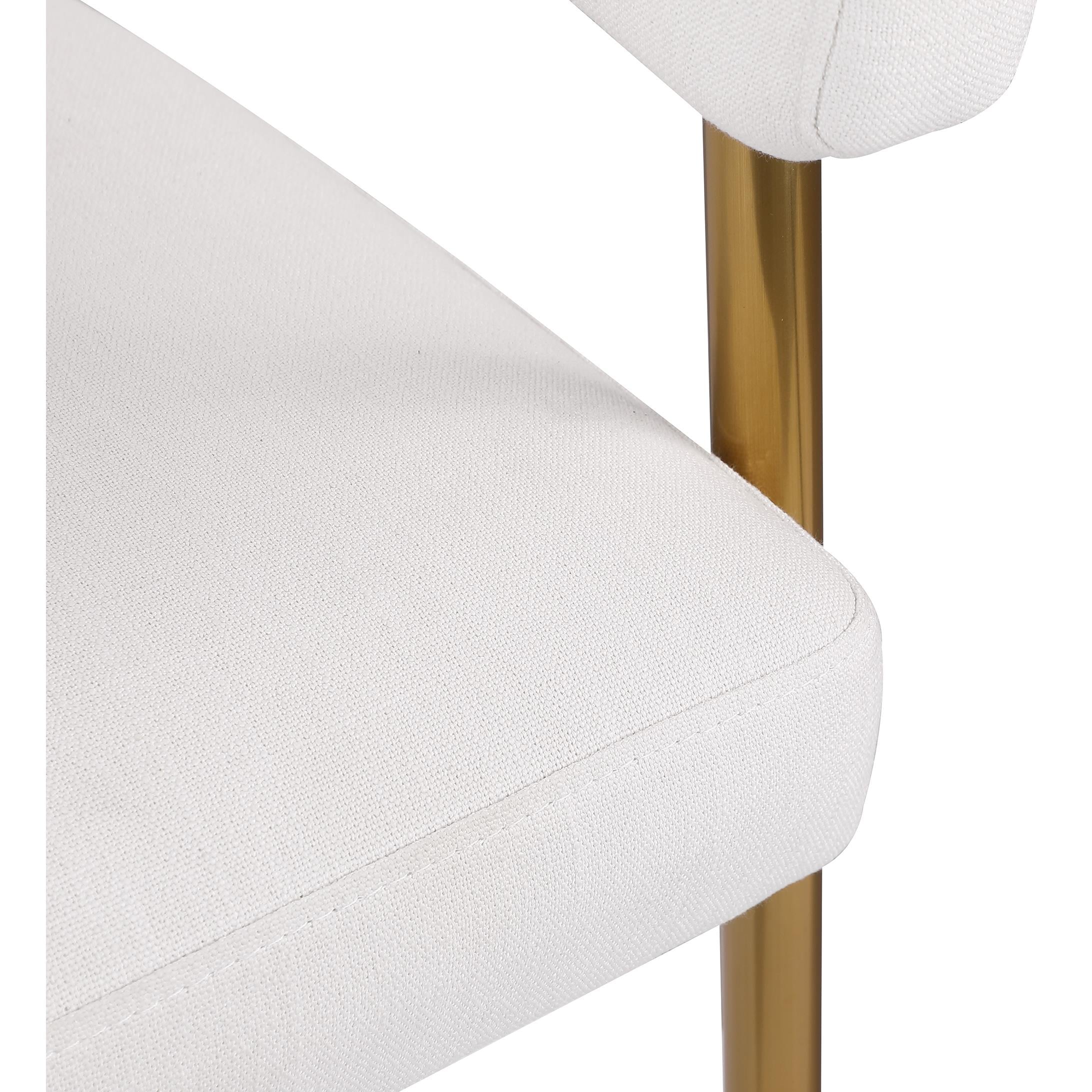Meridian Creston Cream Durable Linen Textured Fabric Dining Chair