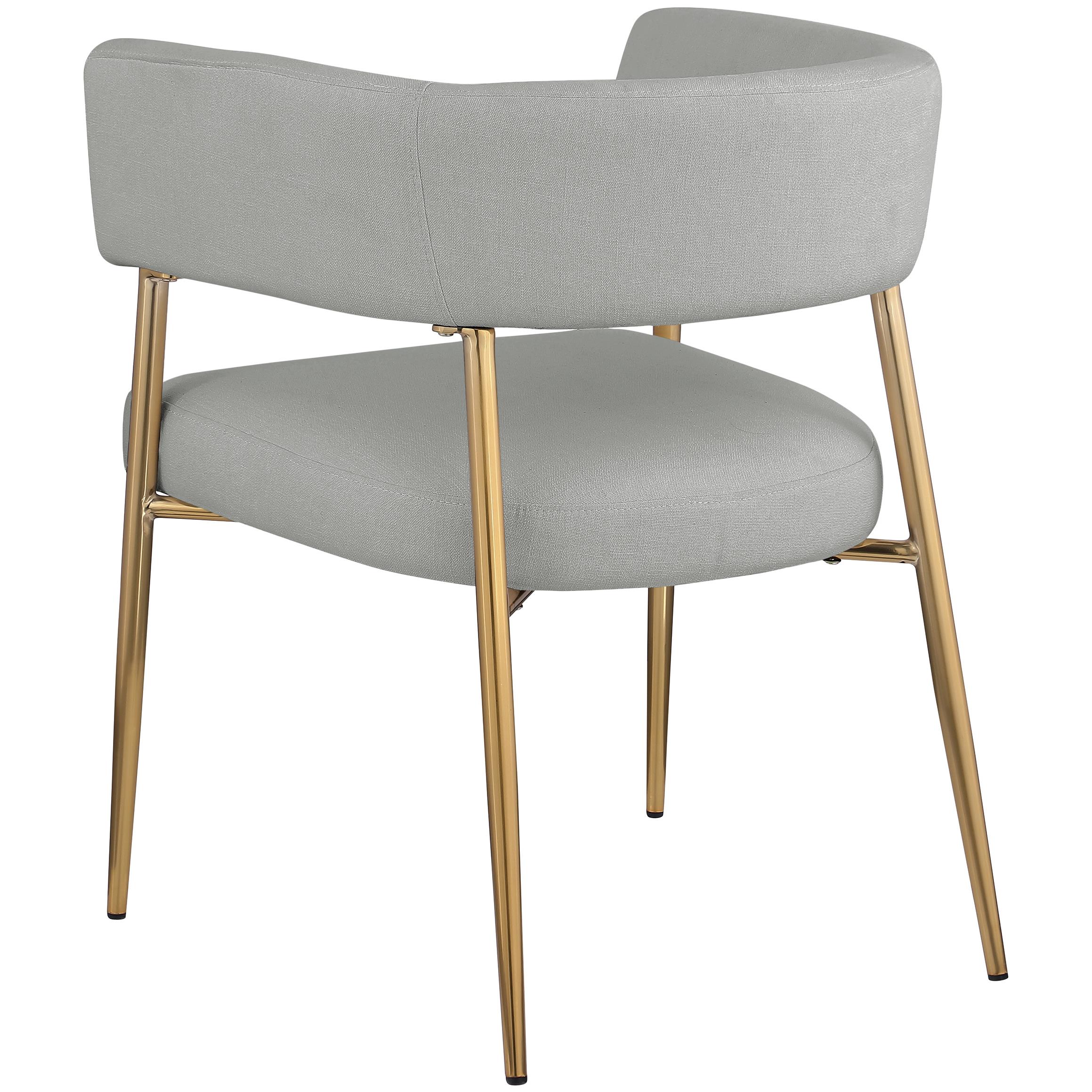 Meridian Creston Light Grey Durable Linen Textured Fabric Dining Chair