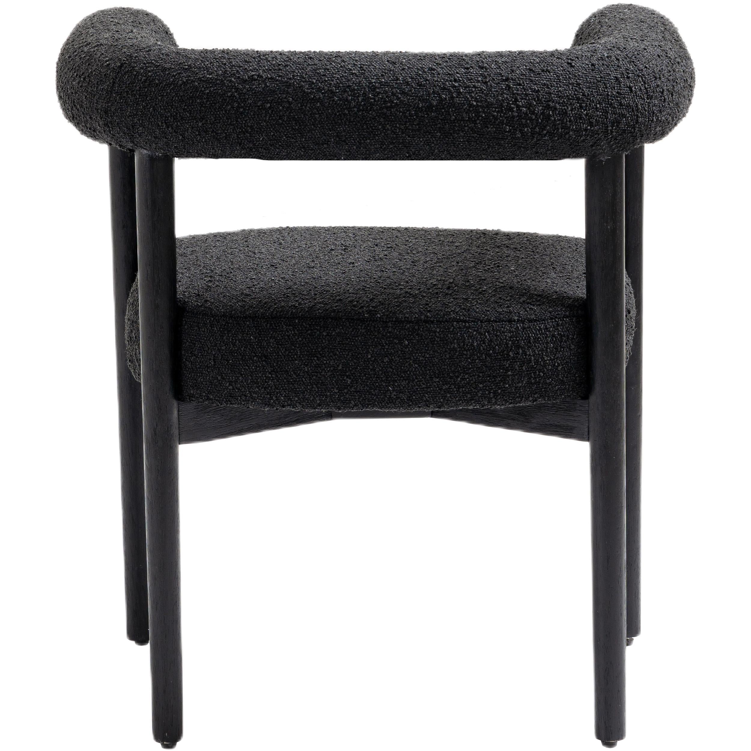 Meridian Hyatt Black Boucle Fabric Dining Chair