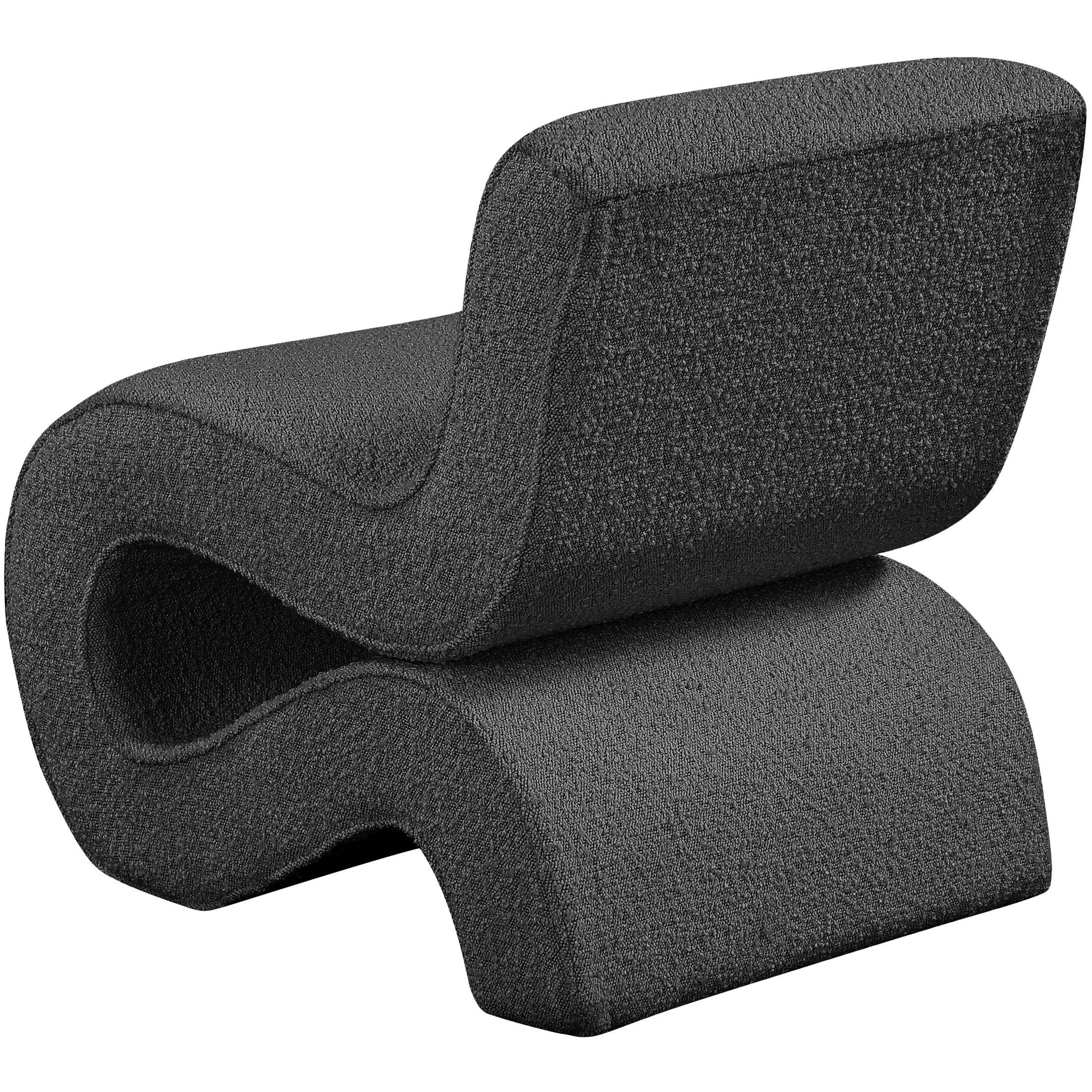 Meridian Desiree Black Boucle Fabric Accent Chair