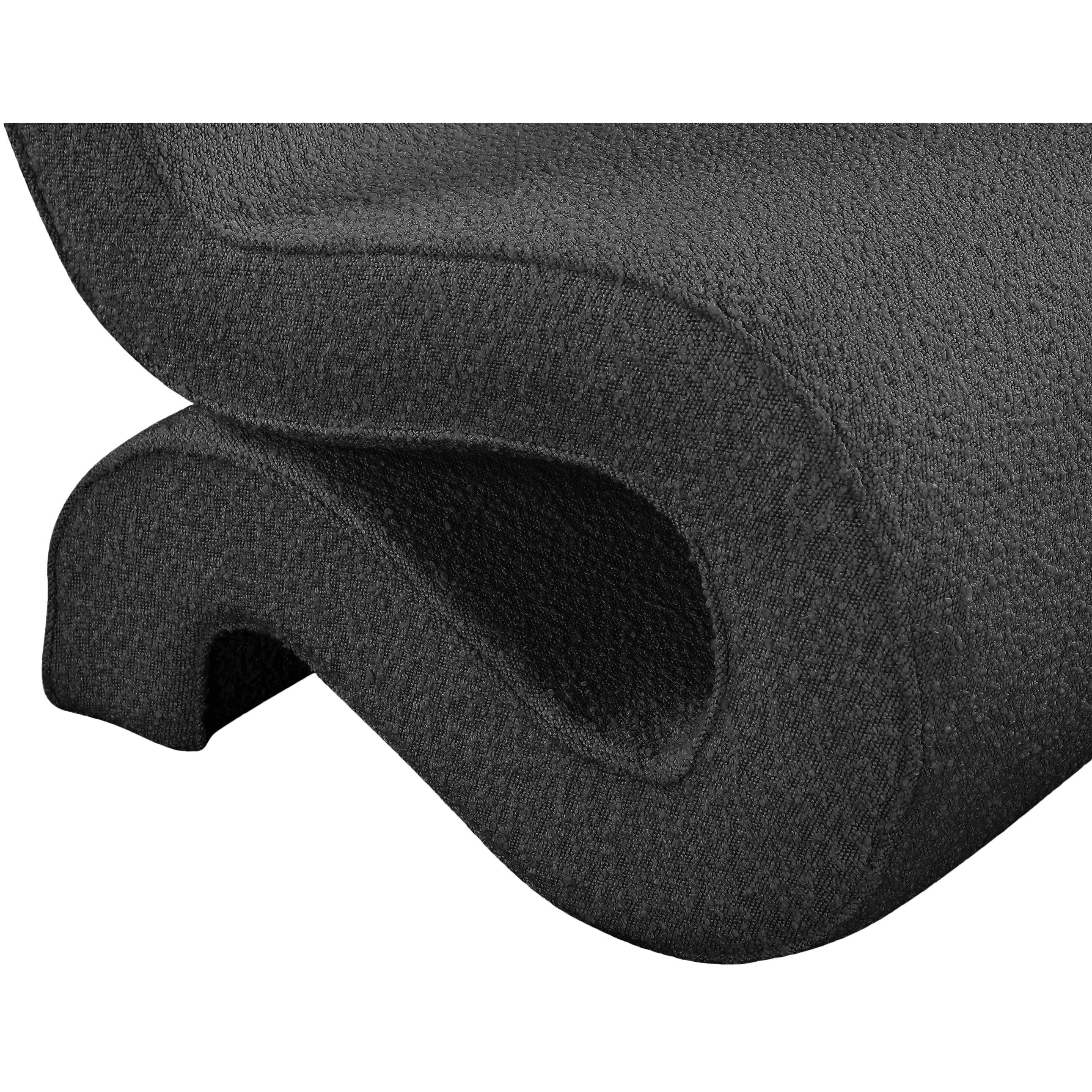 Meridian Desiree Black Boucle Fabric Accent Chair