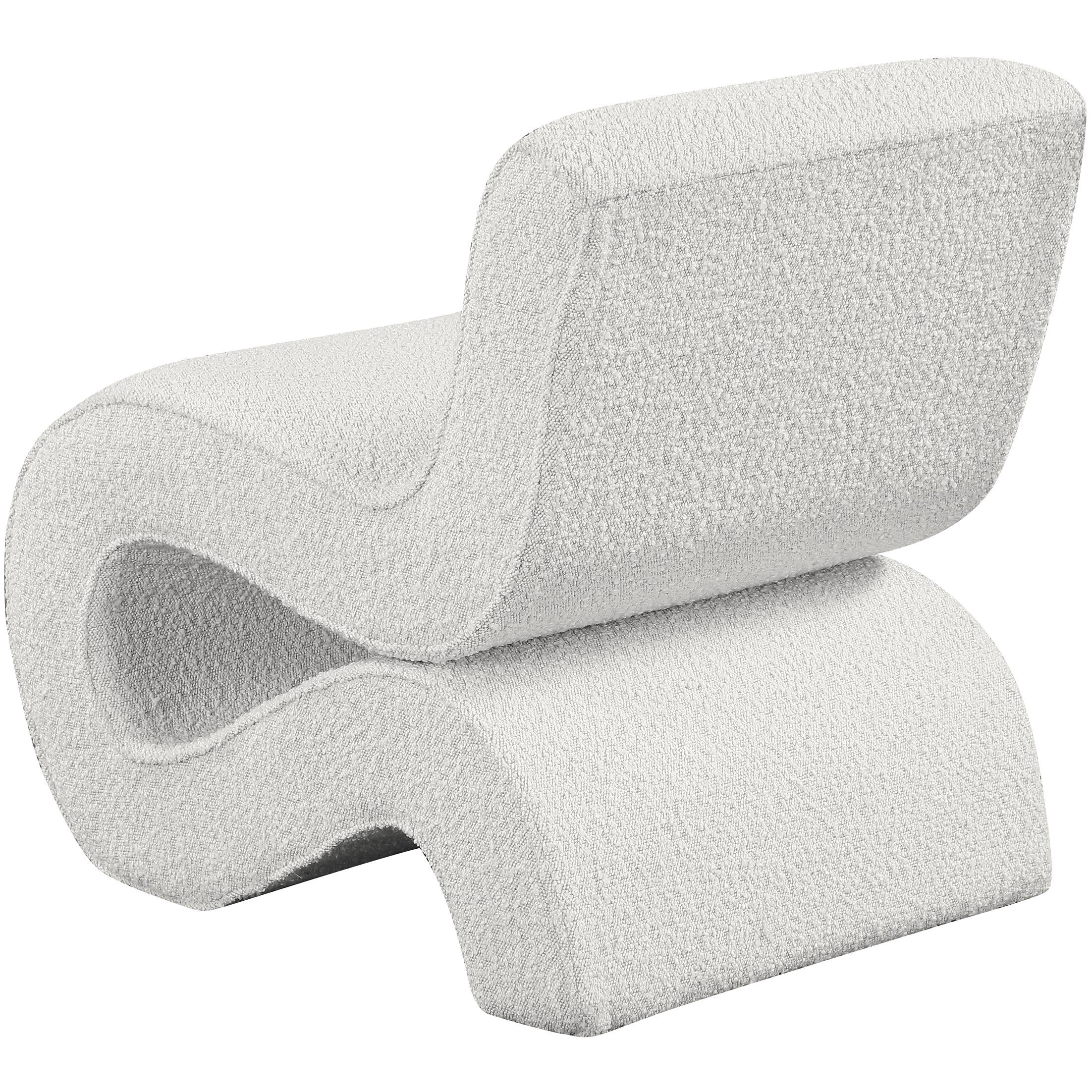 Meridian Desiree Cream Boucle Fabric Accent Chair