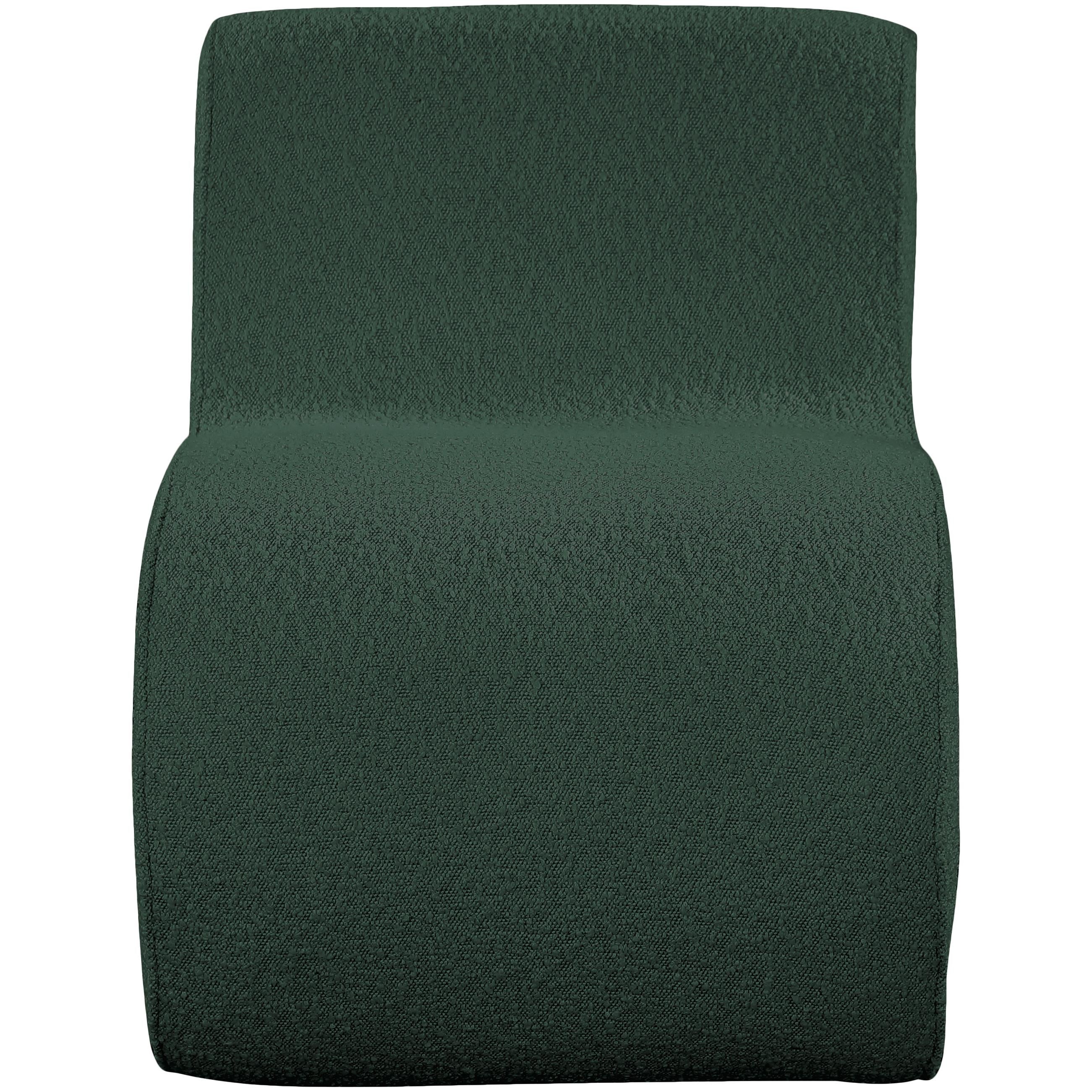 Meridian Desiree Green Boucle Fabric Accent Chair