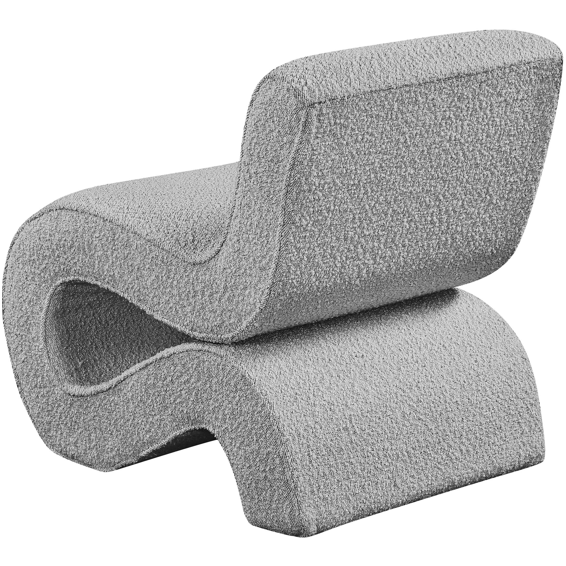 Meridian Desiree Grey Boucle Fabric Accent Chair