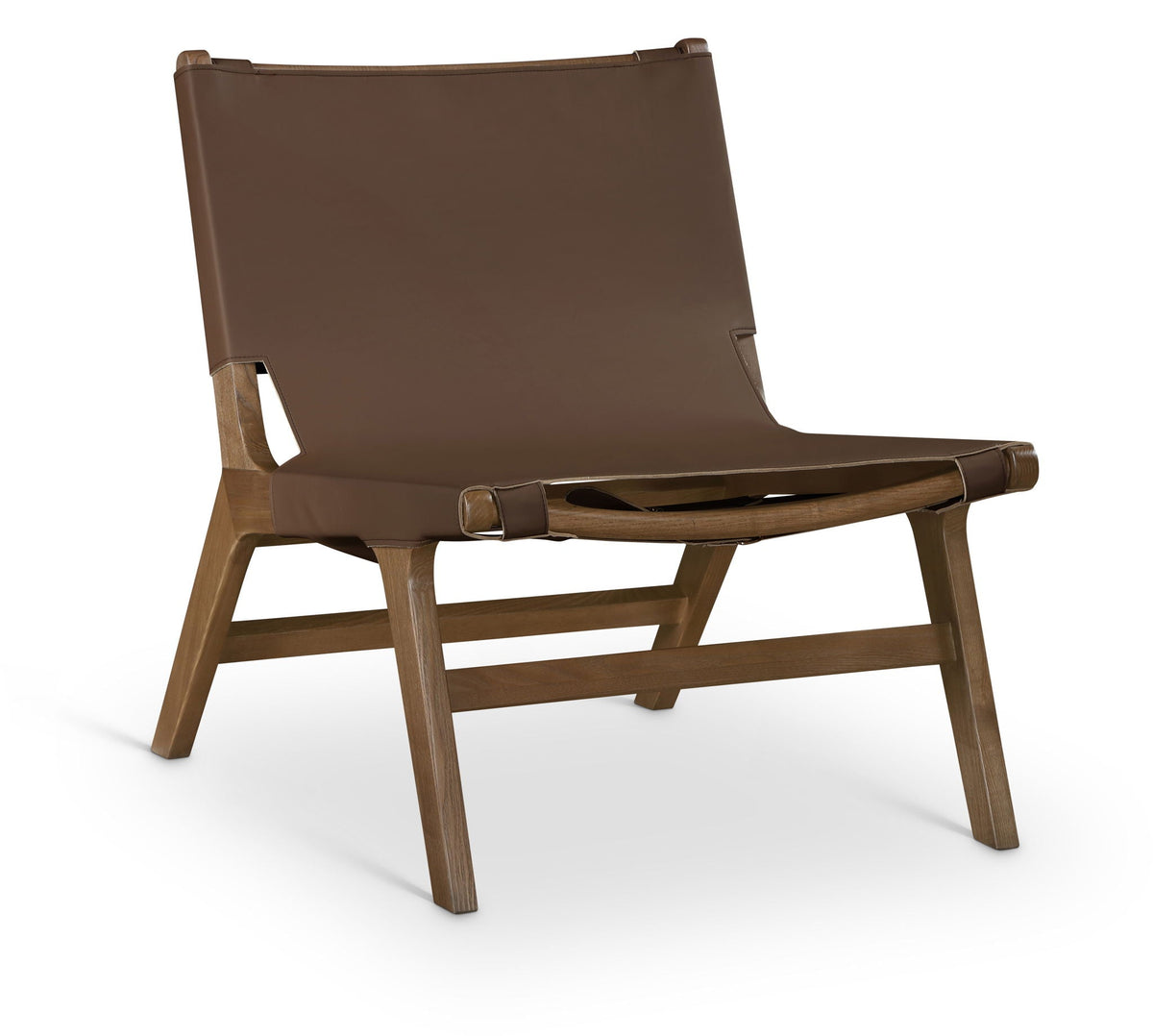 Rawlins Vegan Leather Accent Chair with Walnut Frame