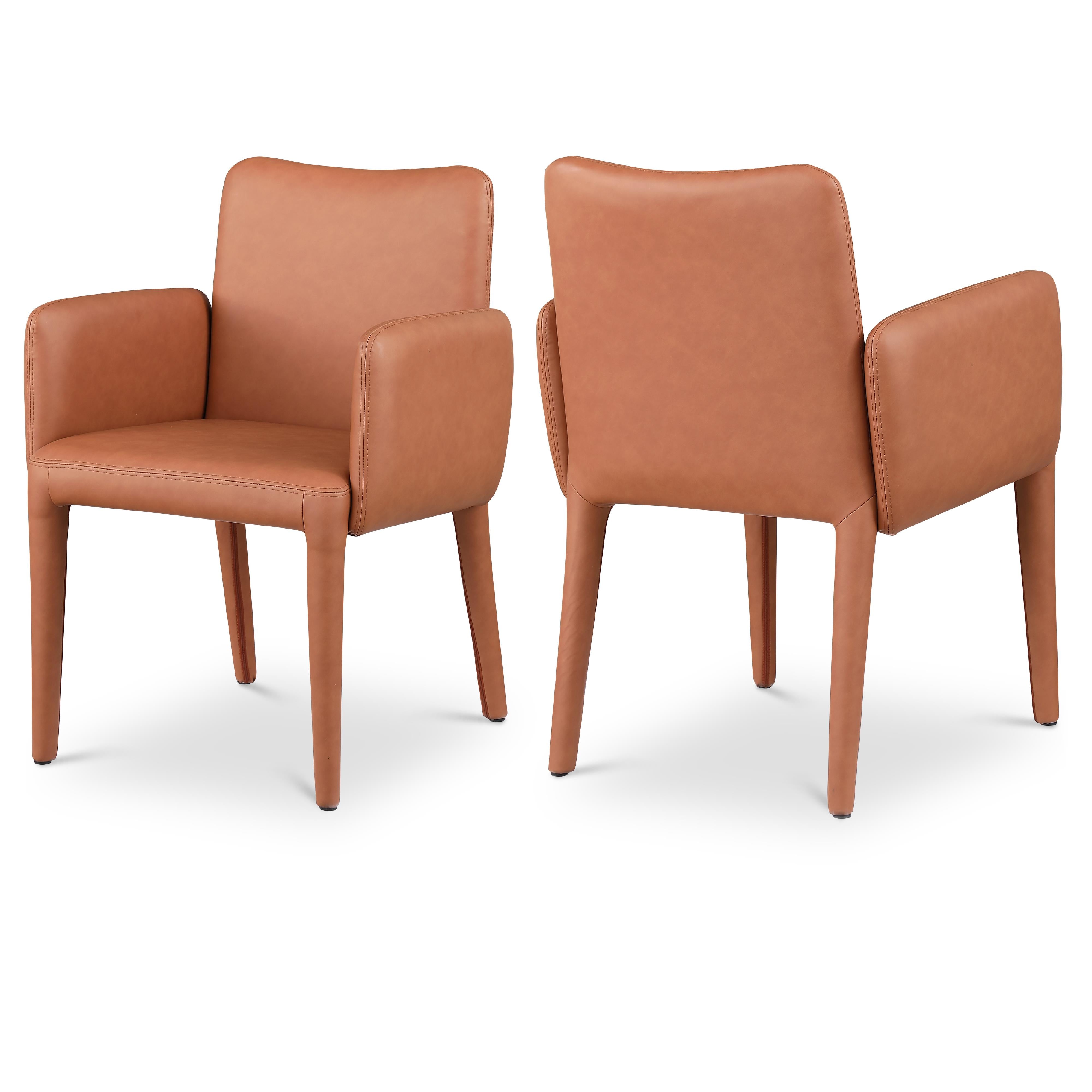 Meridian Pelle Cognac Vegan Leather Accent/Dining Chair