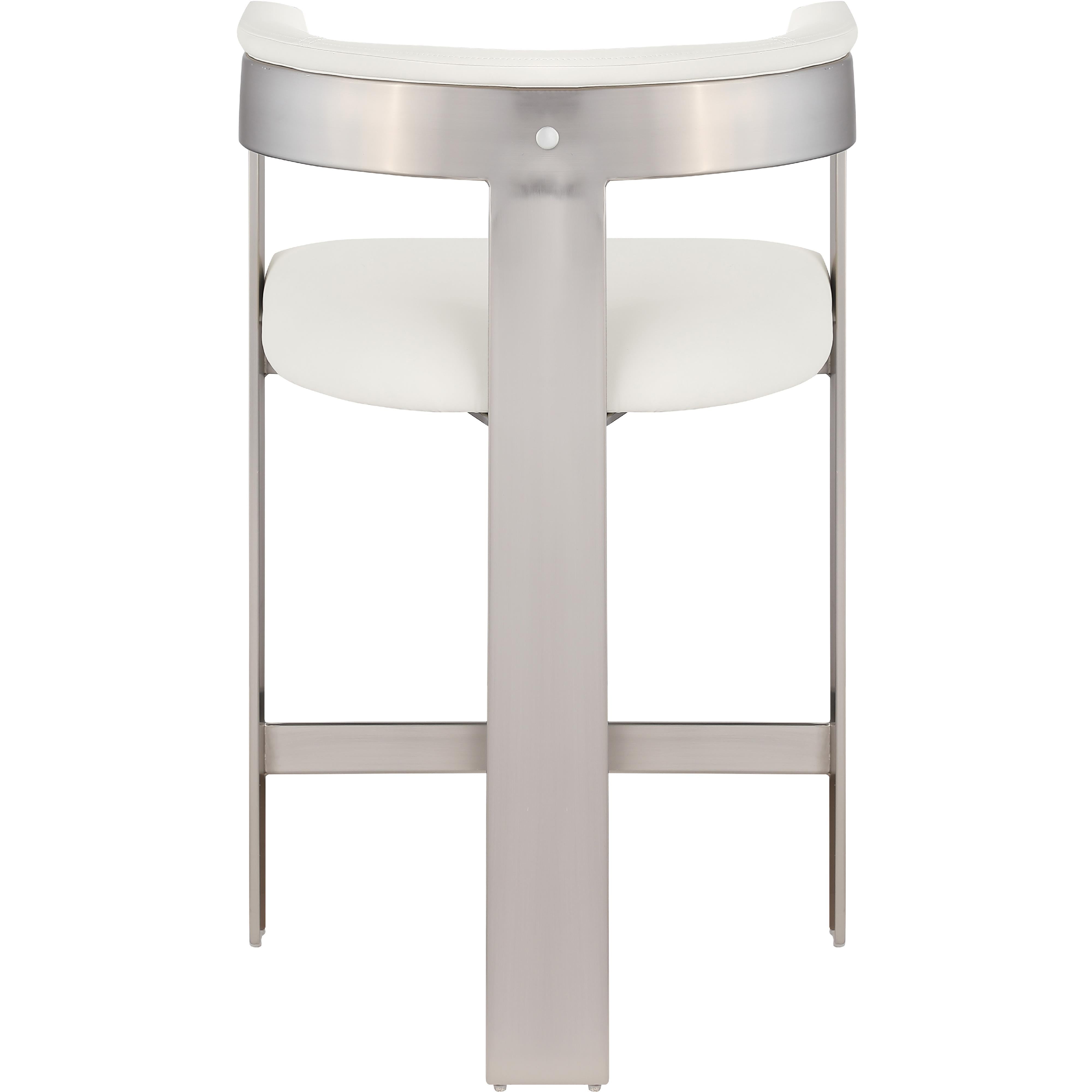 Meridian Romeo Cream Vegan Leather Counter Stool