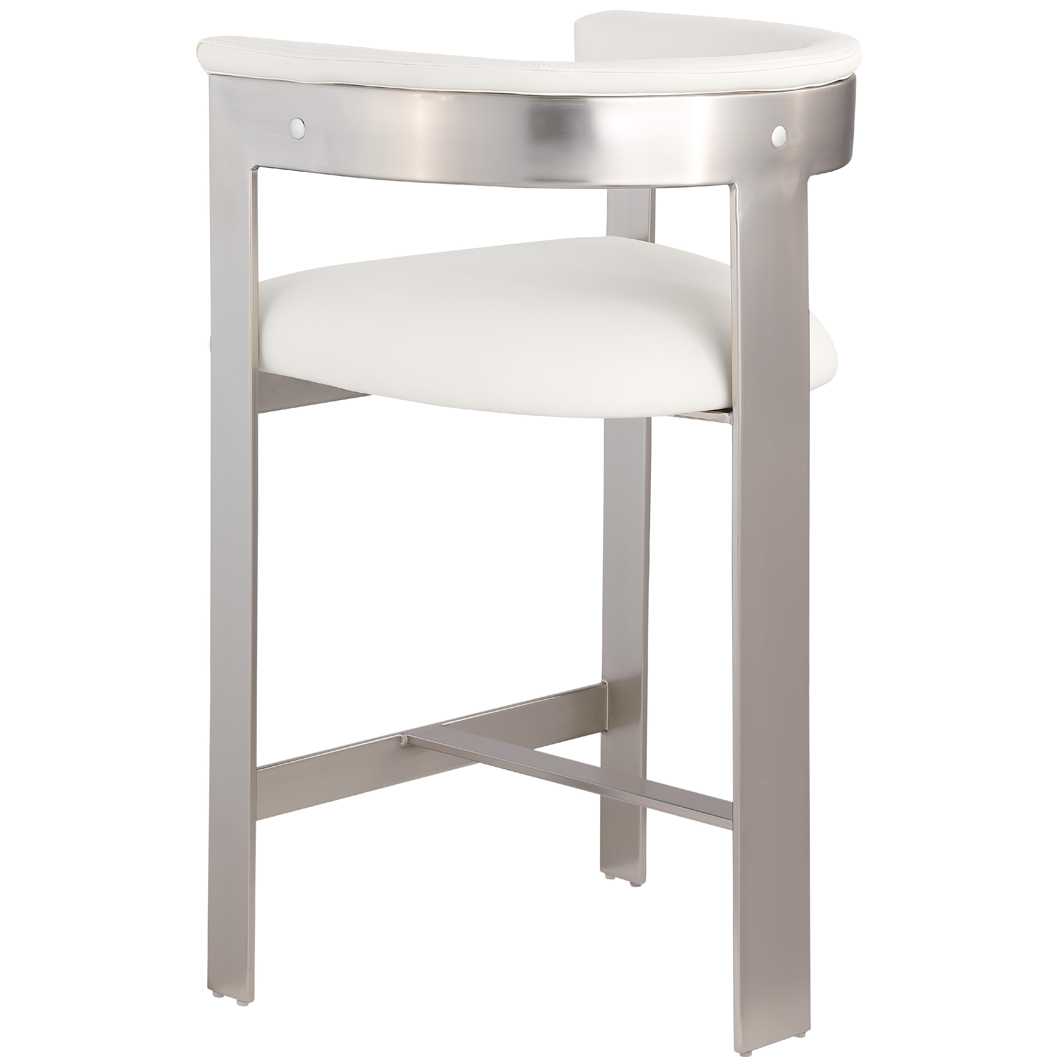 Meridian Romeo Cream Vegan Leather Counter Stool
