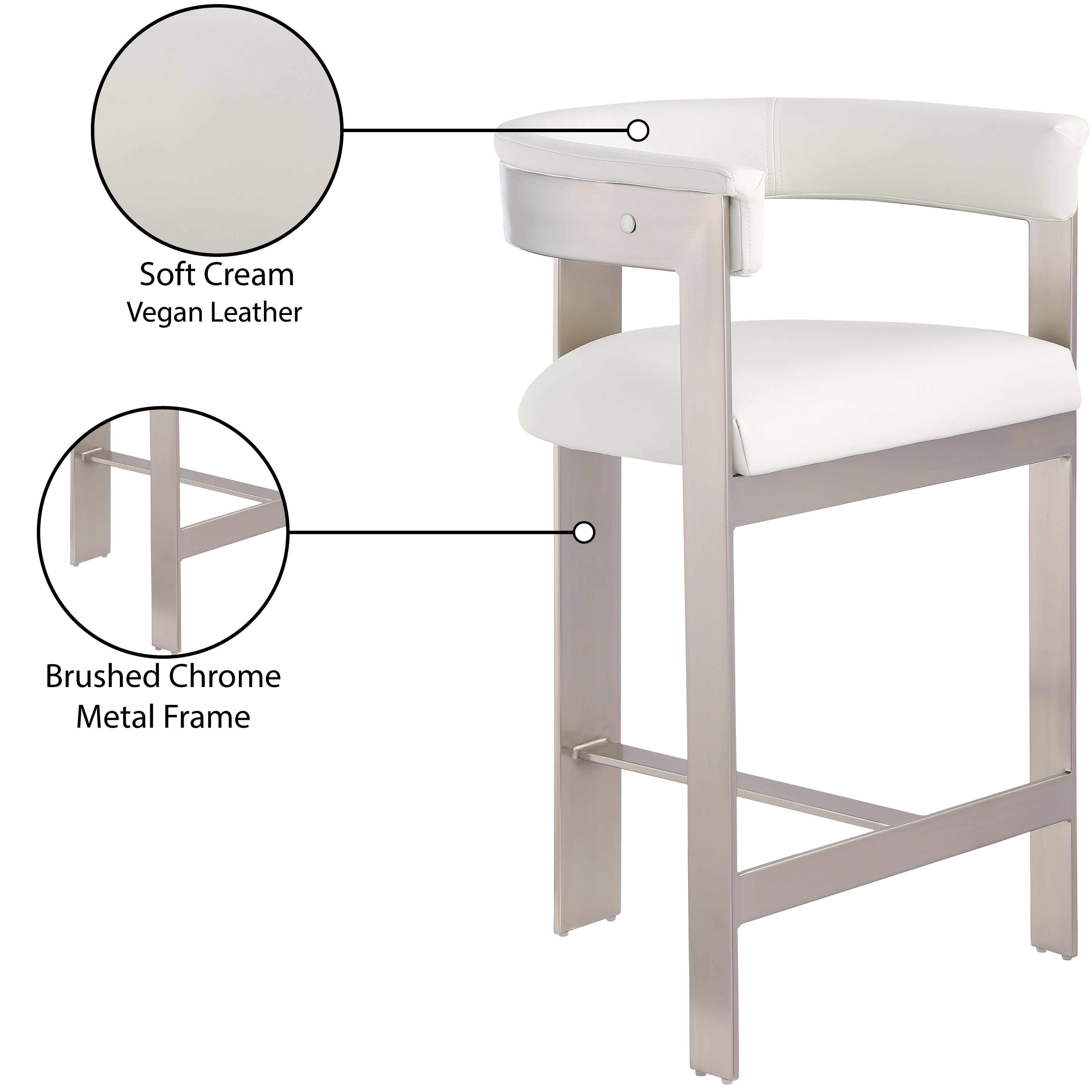 Meridian Romeo Cream Vegan Leather Counter Stool