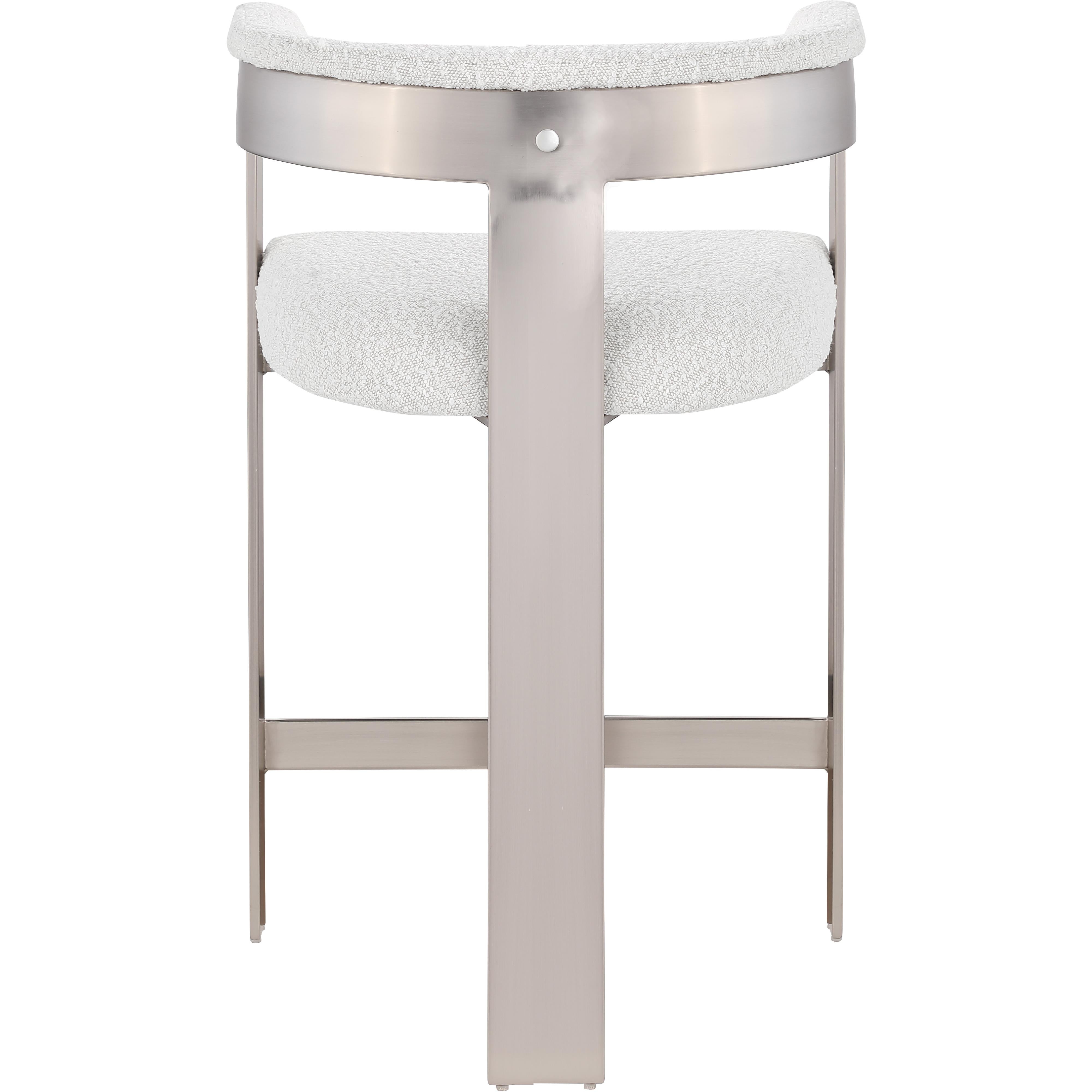 Meridian Romeo Cream Boucle Fabric Counter Stool