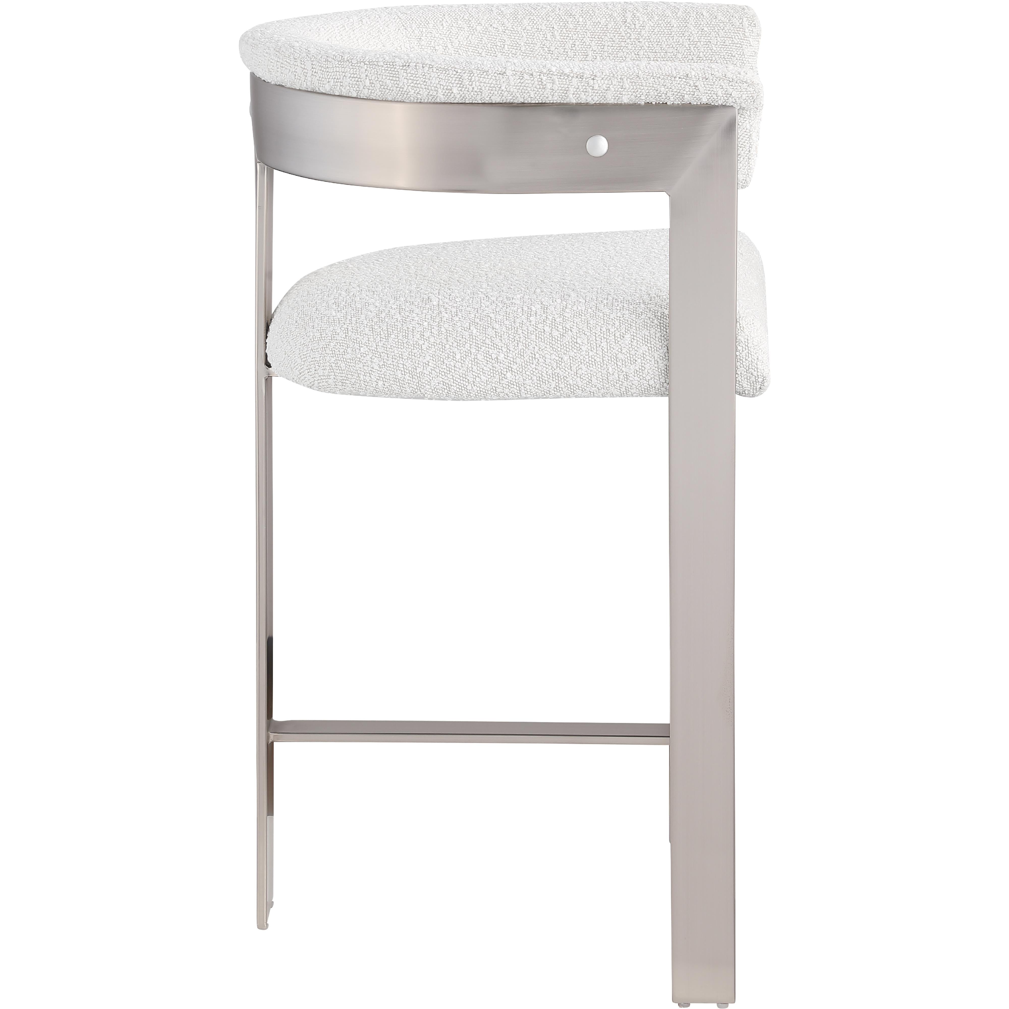 Meridian Romeo Cream Boucle Fabric Counter Stool