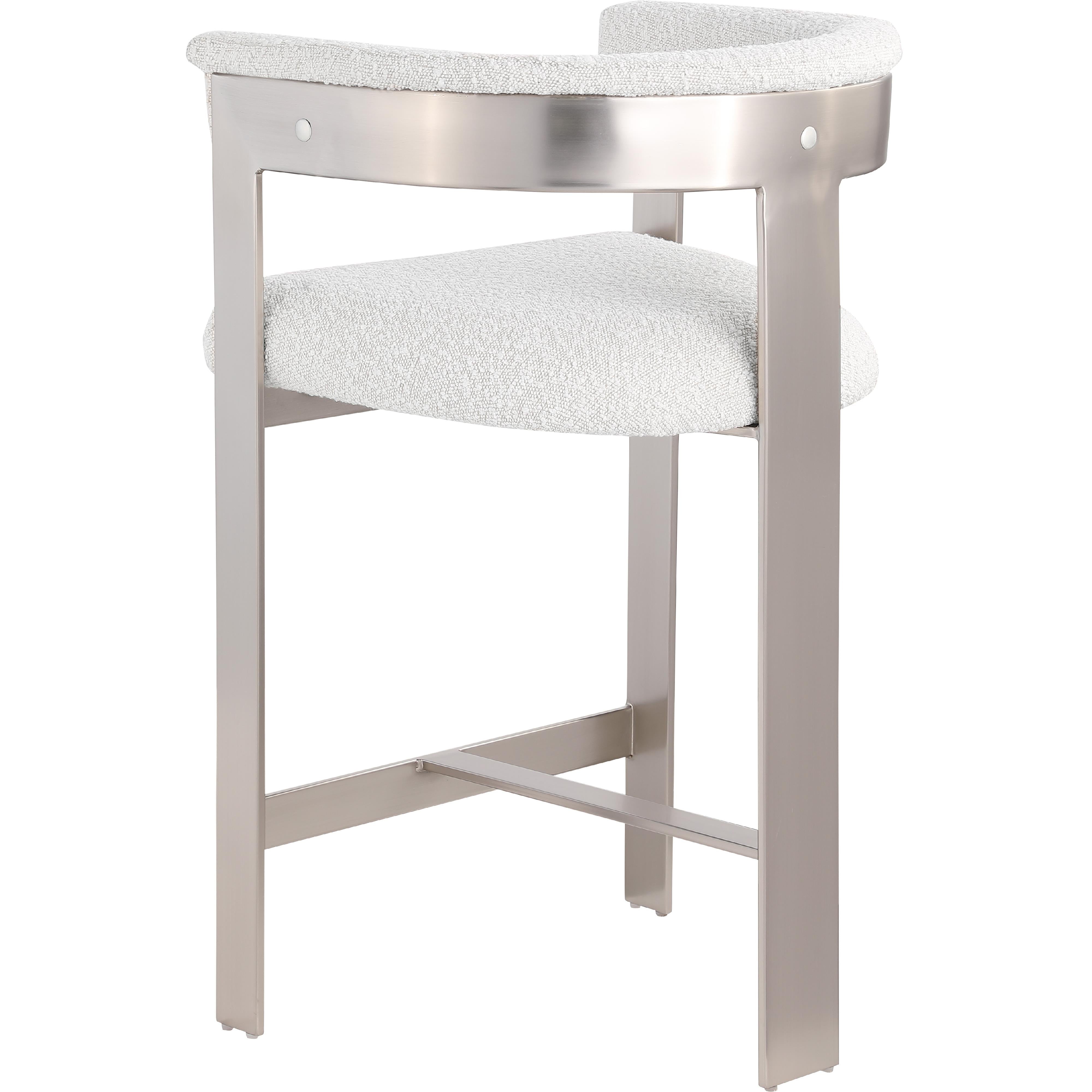 Meridian Romeo Cream Boucle Fabric Counter Stool