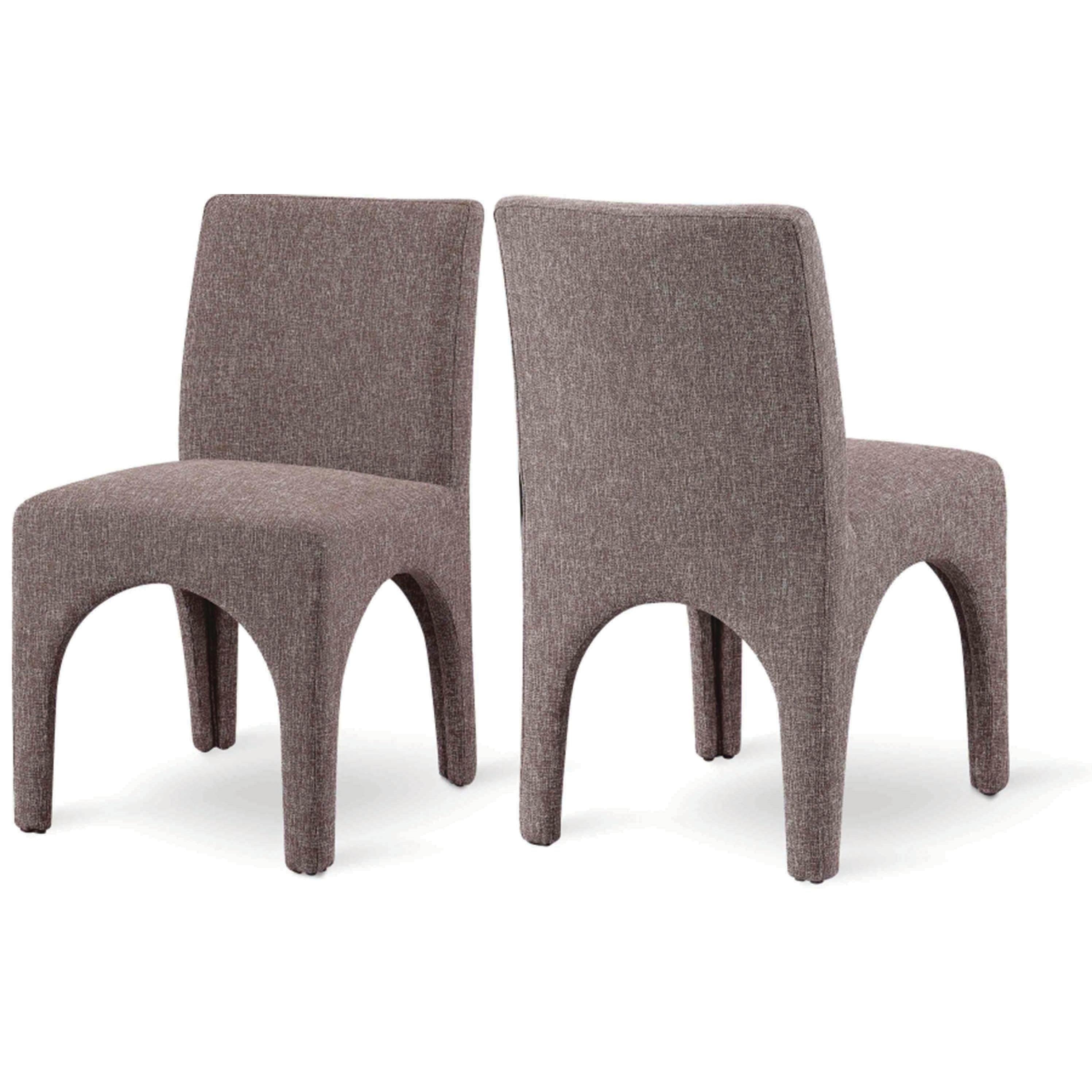 Meridian Gramercy Brown Linen Textured Fabric Dining Chair