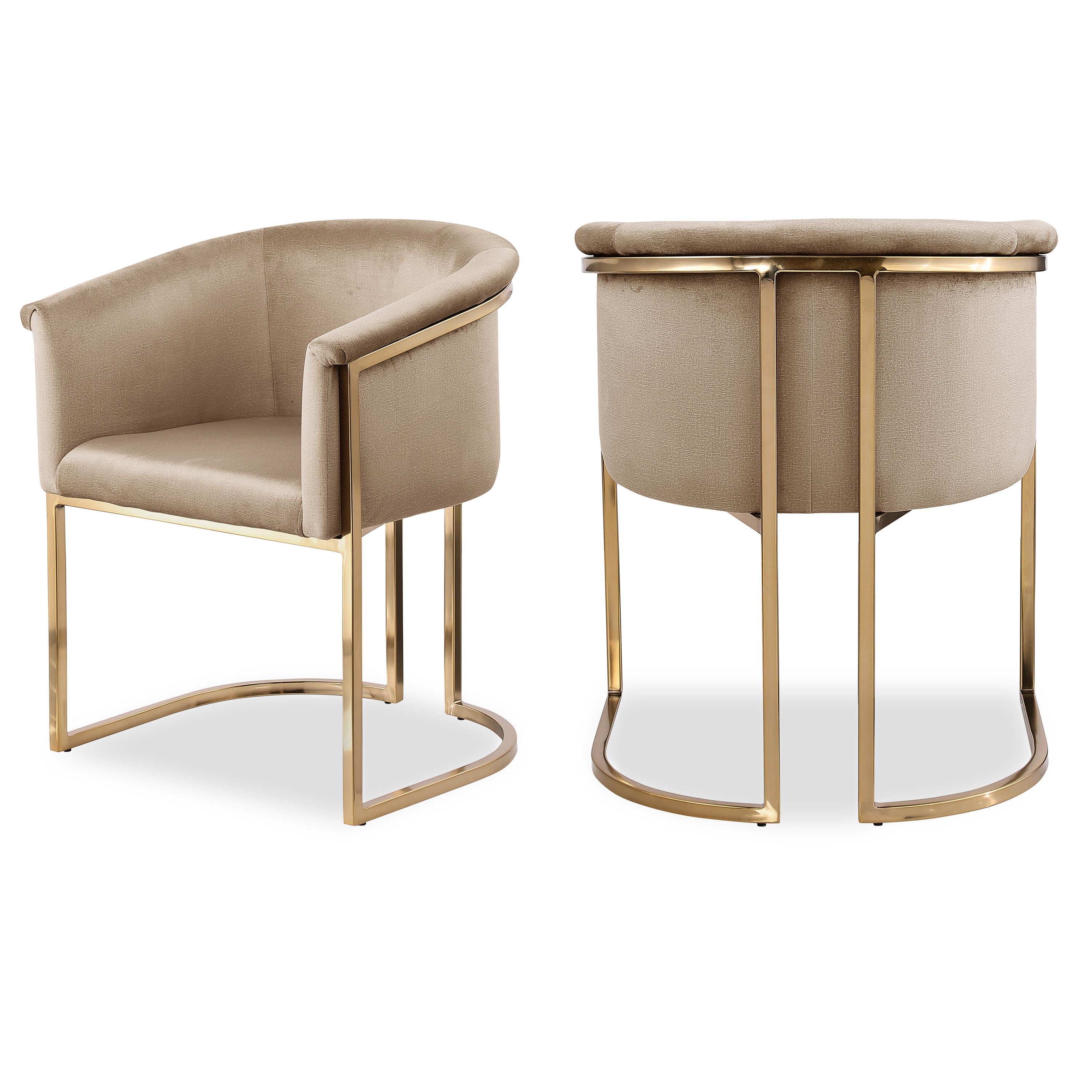 Meridian Tierra Beige Velvet Dining Chair