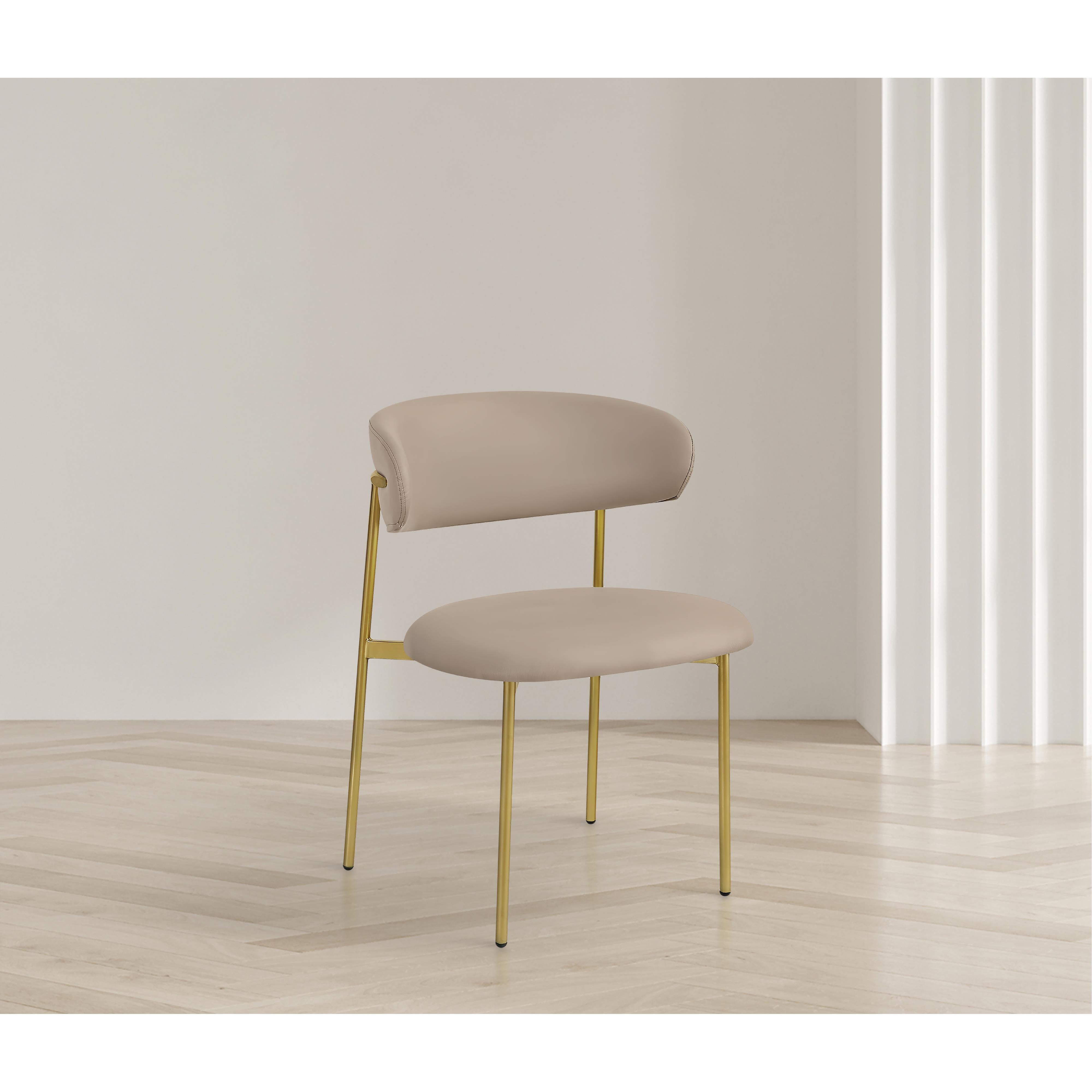 Meridian Lupita Taupe Vegan Leather Dining Chair